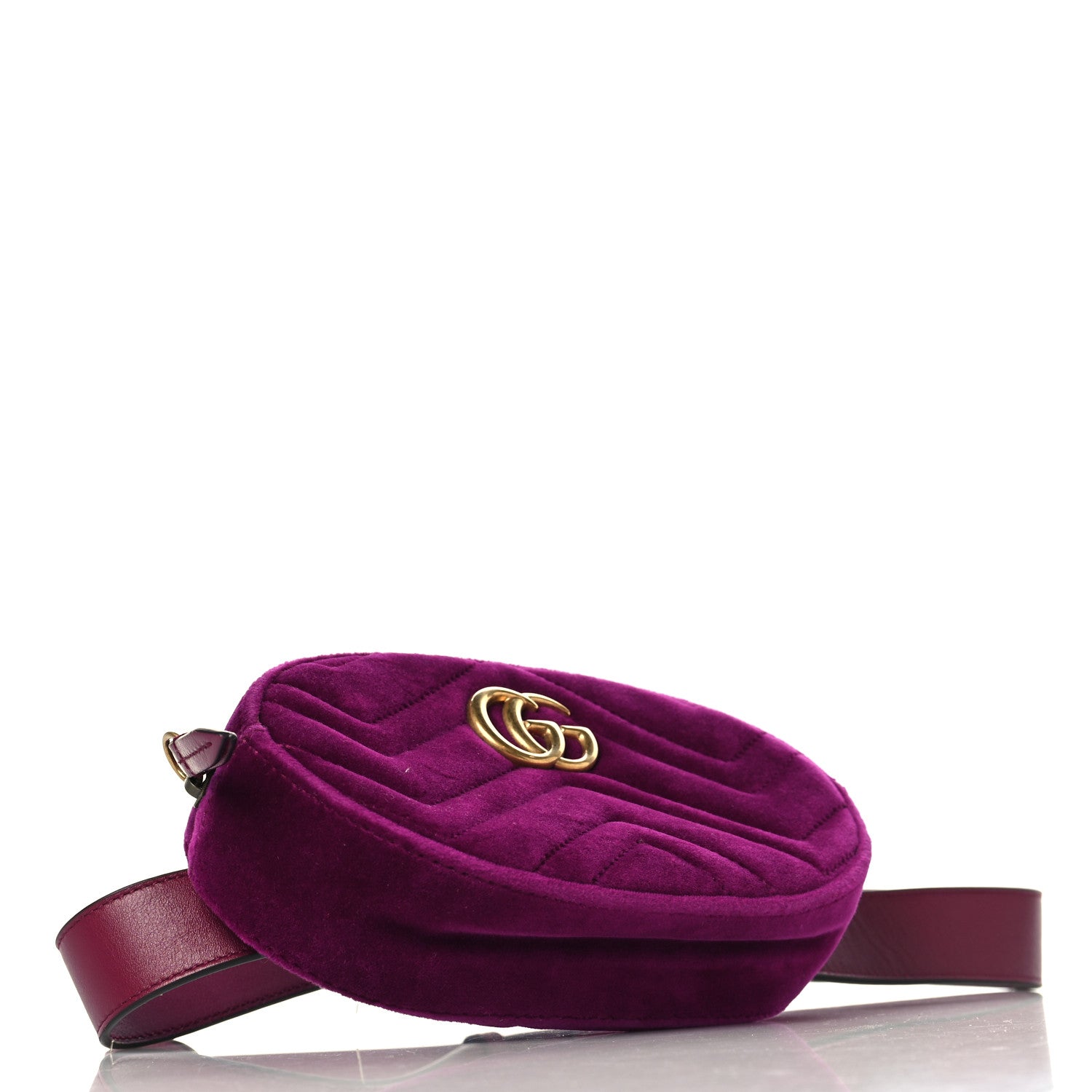 Velvet Matelasse GG Marmont Belt Bag 85 34 Fuchsia Violet Cyclamen