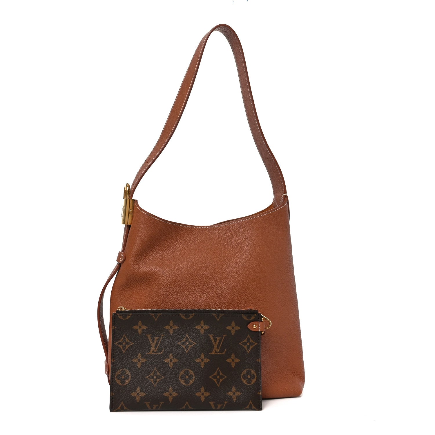 Grained Calfskin Low Key Hobo PM Cognac