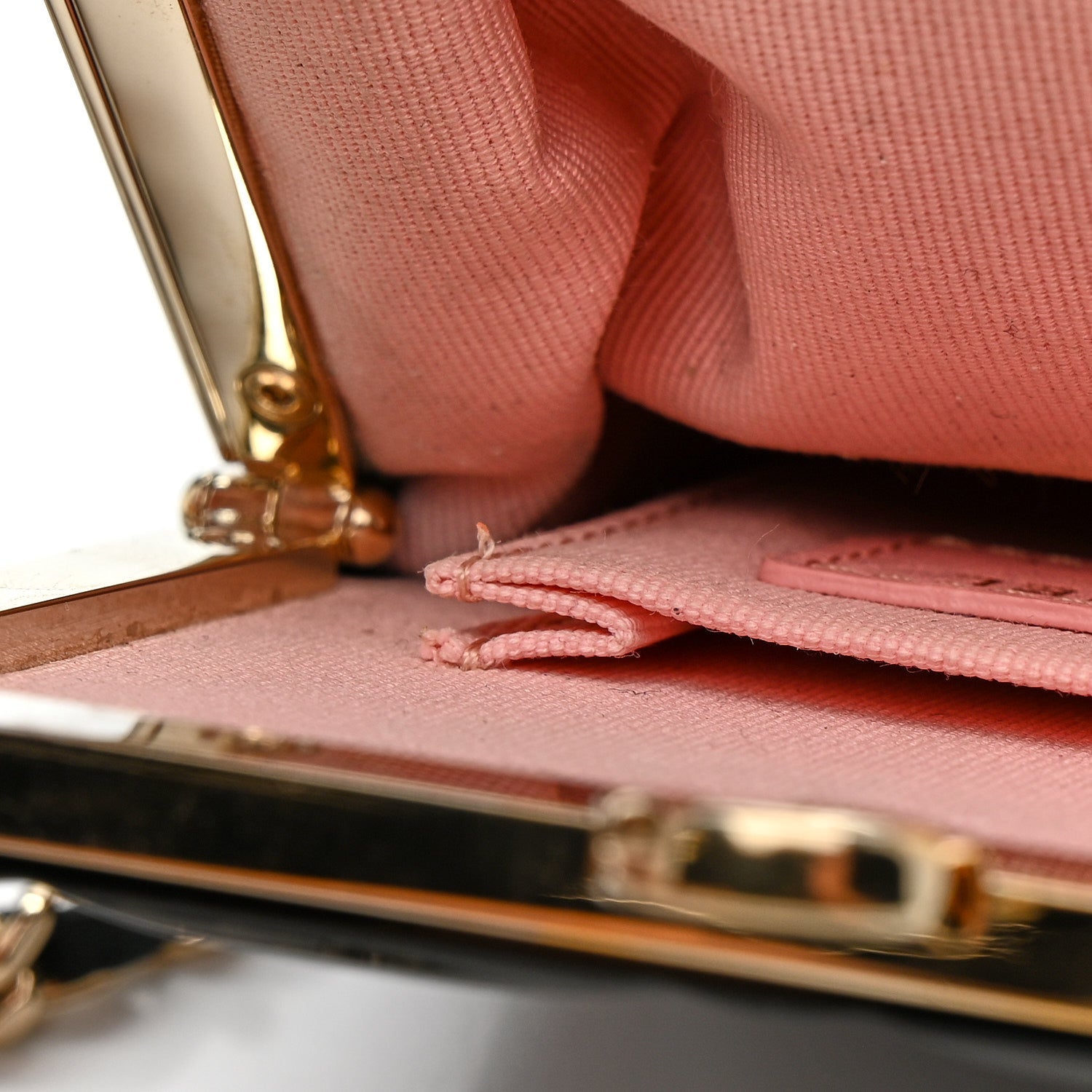 Lambskin Plexi Quilted CC Evening Clutch With Chain Black