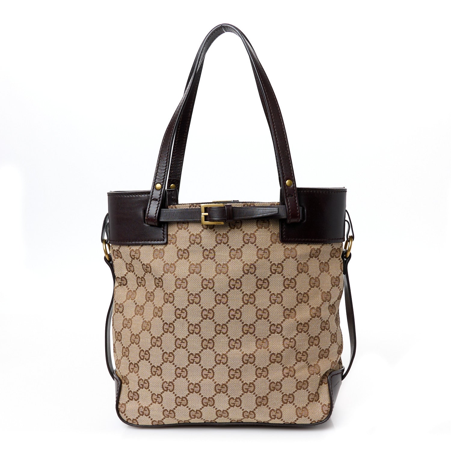 Monogram Small Bucket Tote Dark Brown