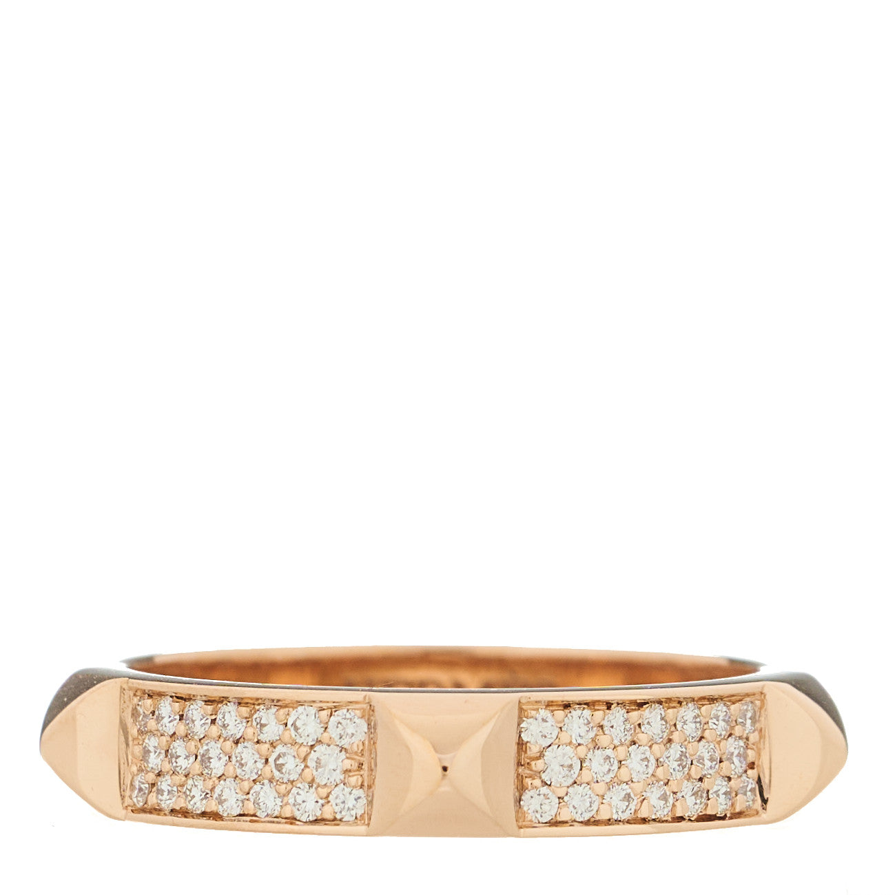 18K Rose Gold Diamond Clou D'H Ring 54 6.75