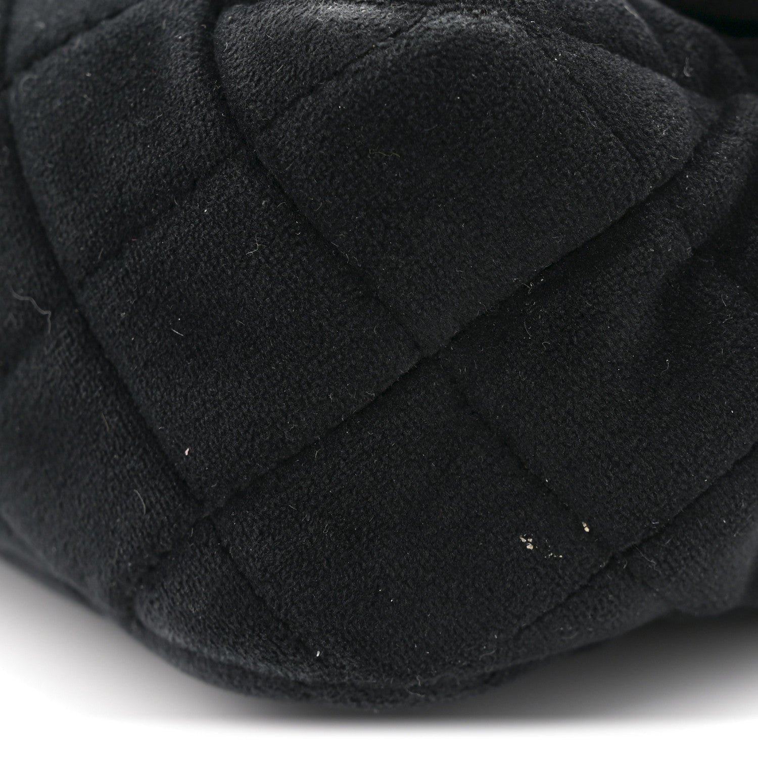 Velvet Quilted Mini Rectangular Pearl Crush Flap Black