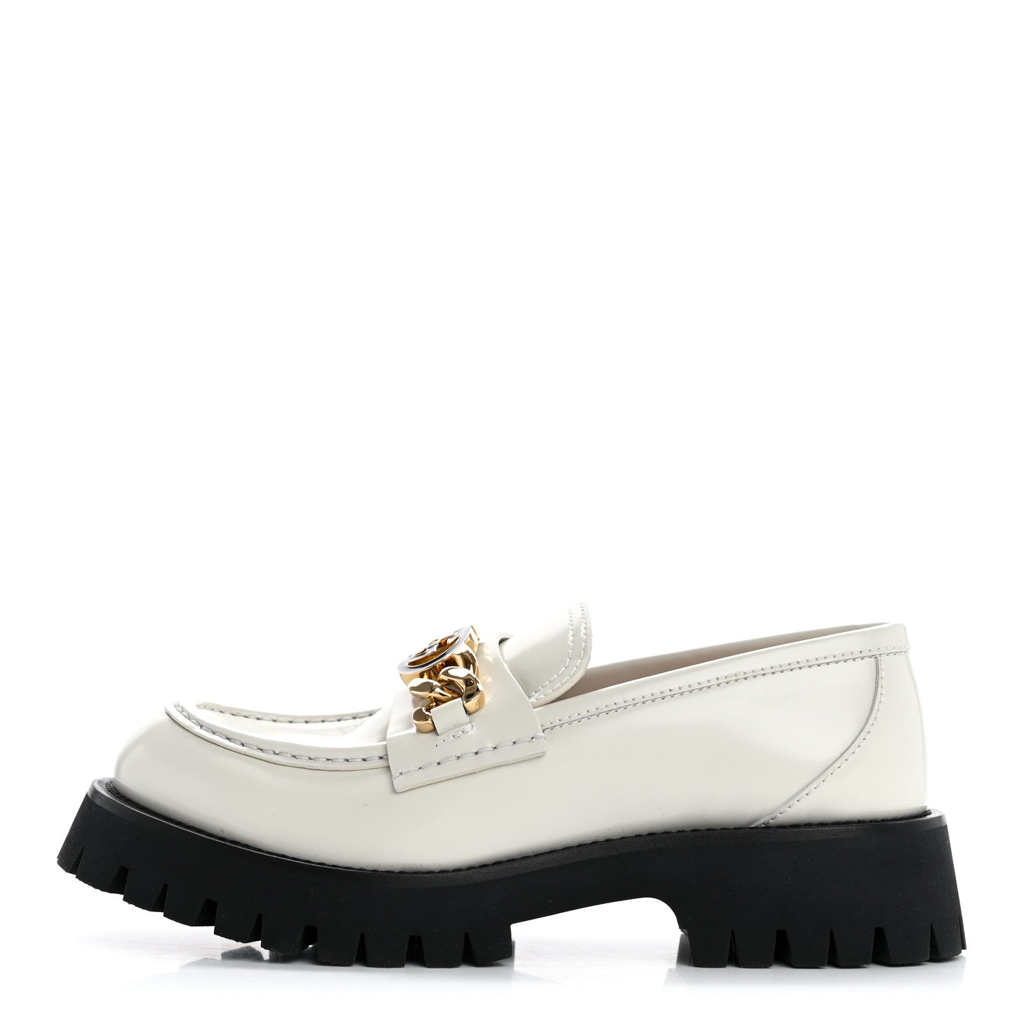 Cordovan Lux Womens Jeanne Platform Lug Sole 30/45mm Loafers 39.5 White