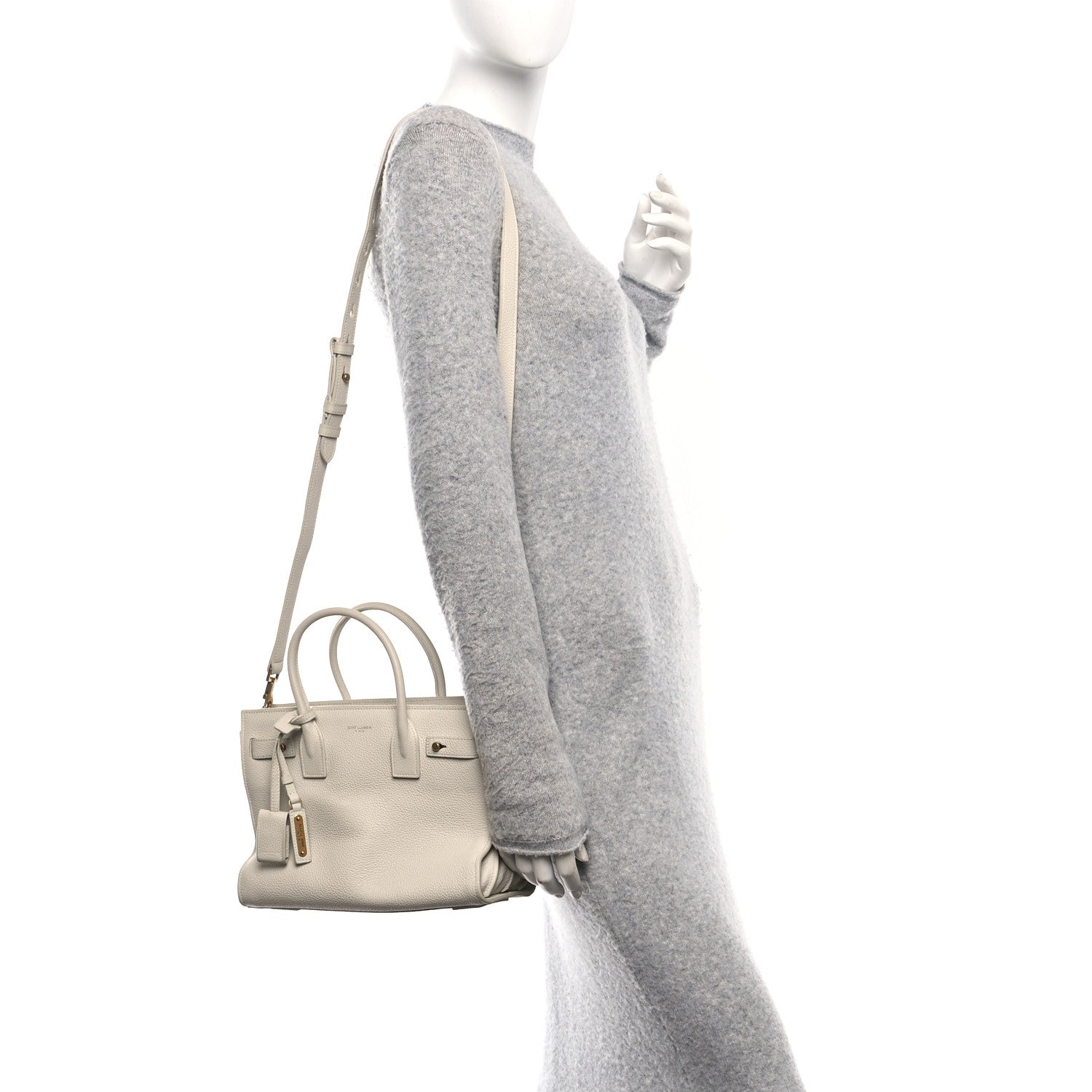 Grained Calfskin Baby Sac De Jour Souple Ivory