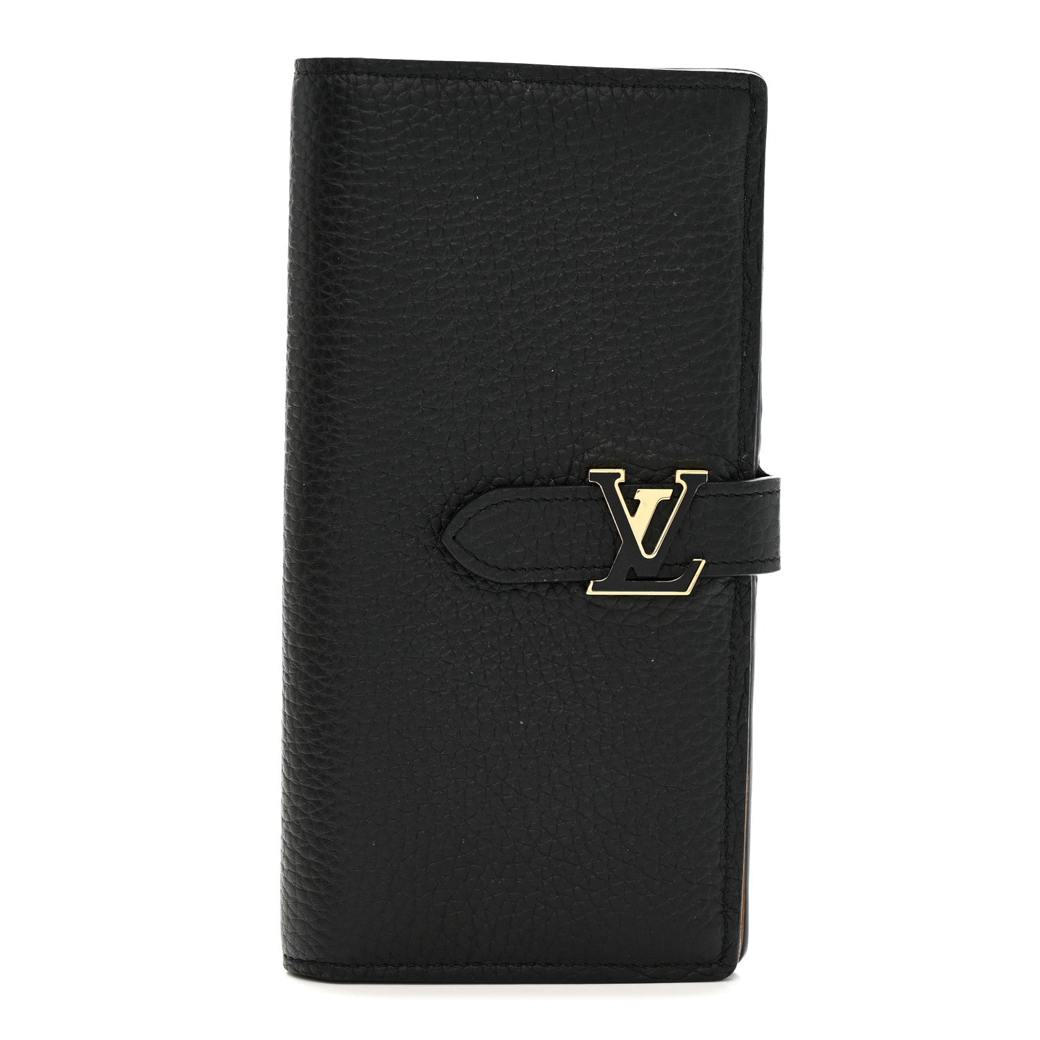 Taurillon LV Vertical Capucines Wallet Black Arizona