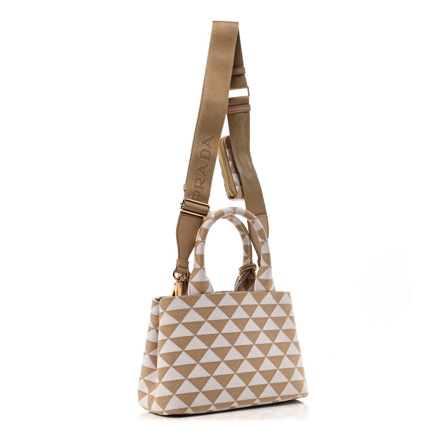 Jacquard Triangolo Symbole Embroidered Tote Corda Talco