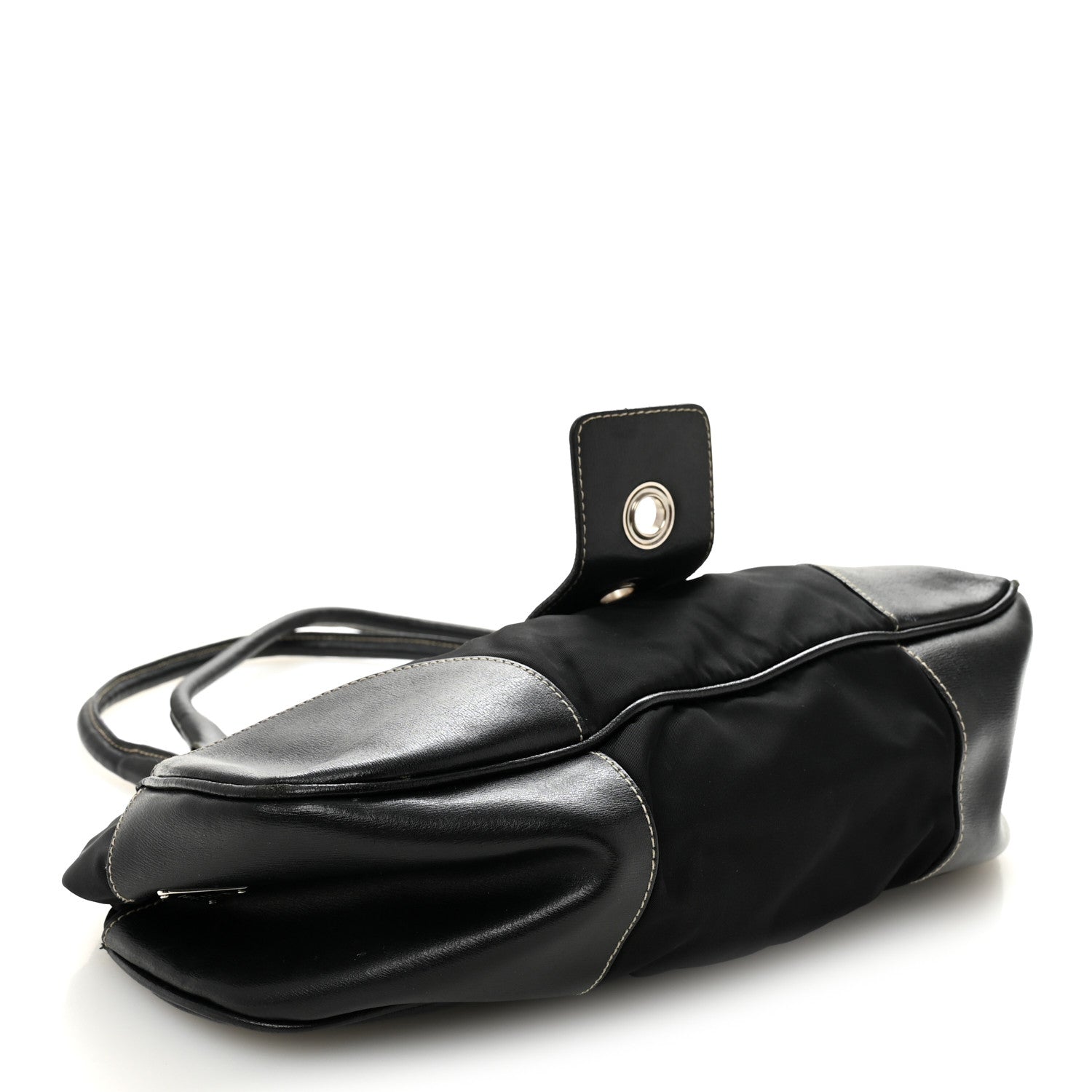 Tessuto Nylon Moon Shoulder Bag Black