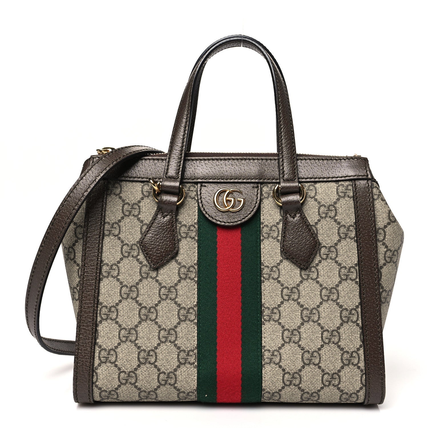 GG Supreme Monogram Small Ophidia Tote Bag Brown