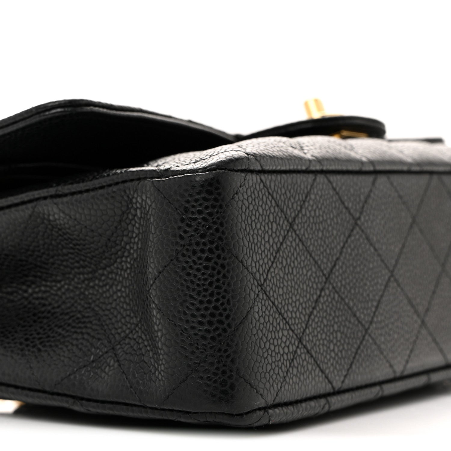 Caviar Quilted Medium Double Flap Black