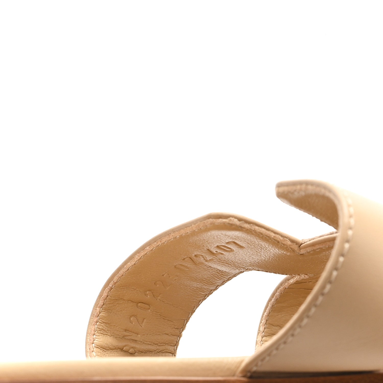Calfskin Oran Sandals 38 Beige Albinos
