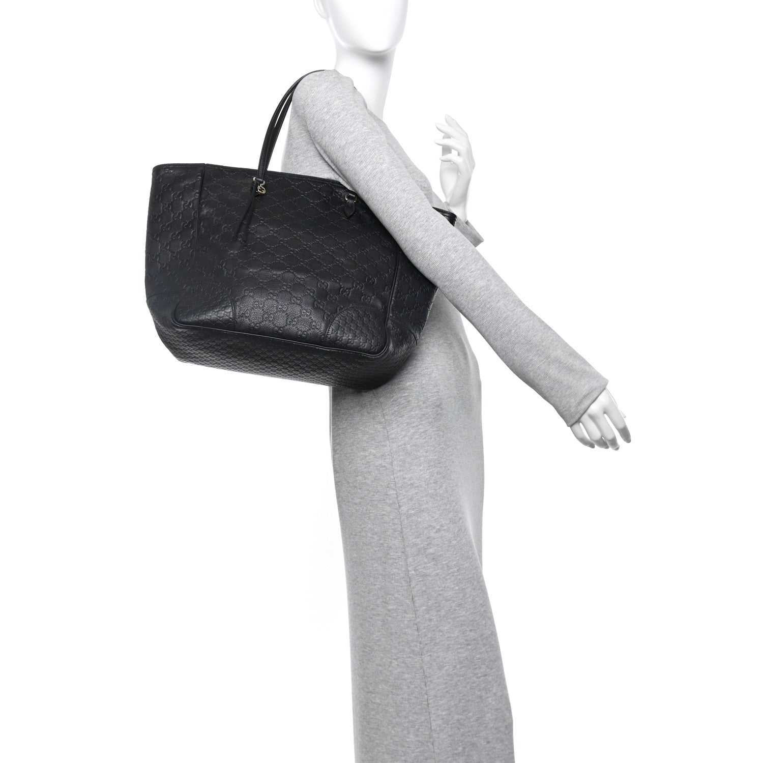 Guccissima Medium Bree Zippered Tote Black