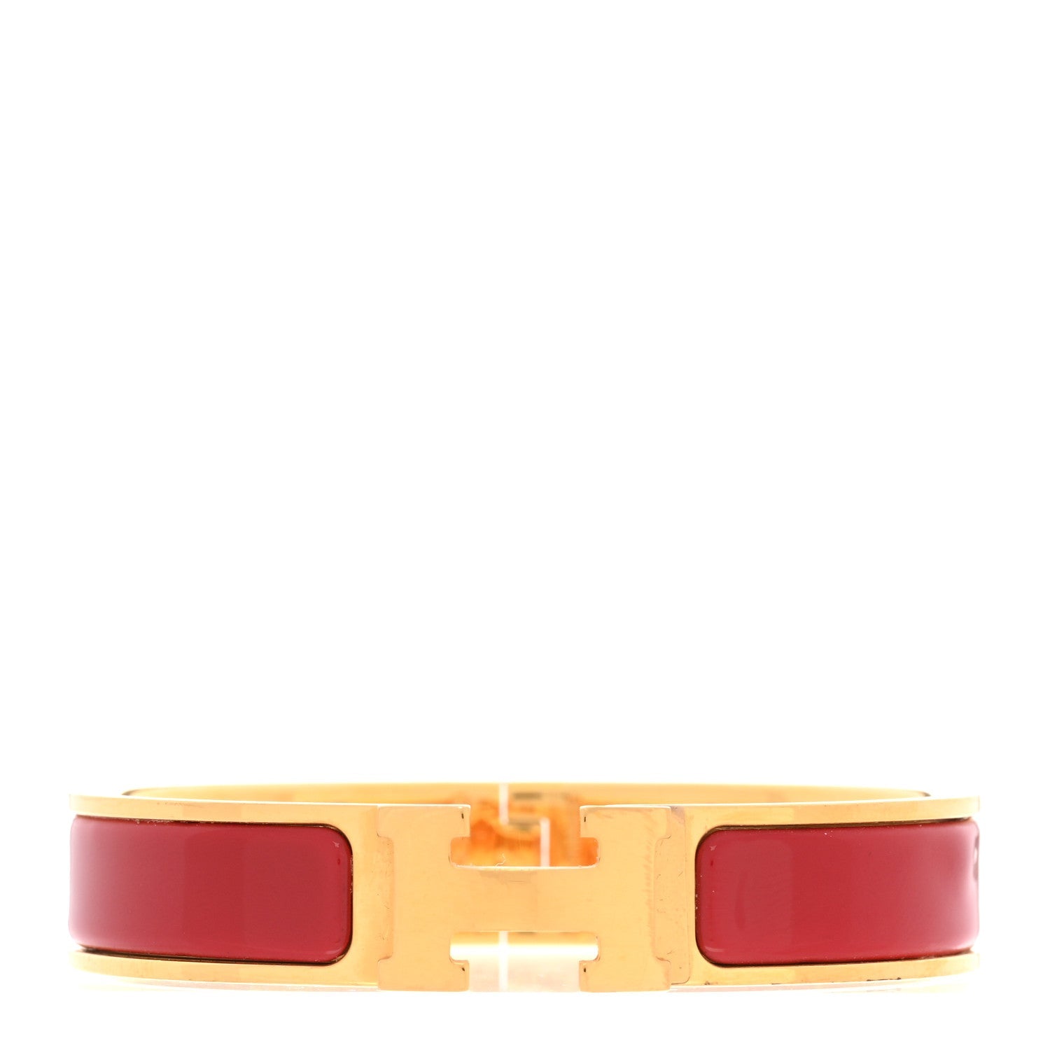 Enamel Narrow Clic Clac H Bracelet PM Rouge Vif