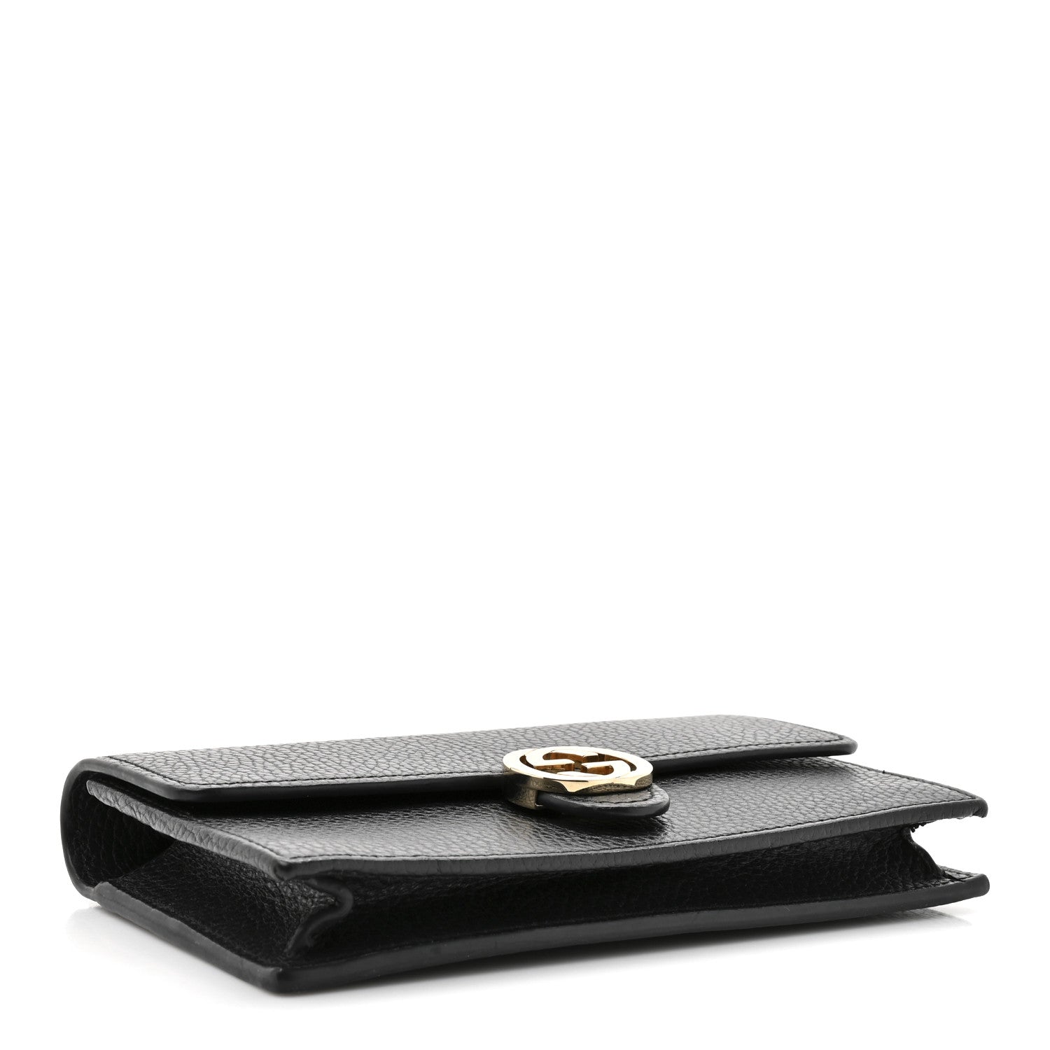 Dollar Calfskin Interlocking G Chain Wallet Black