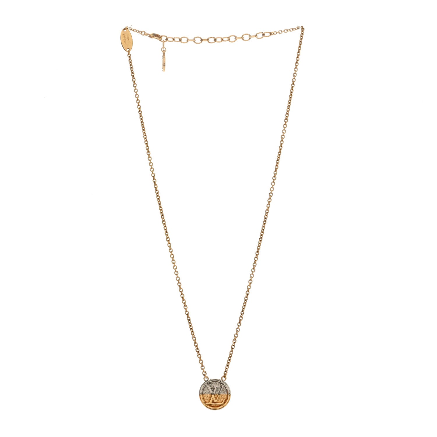 Metal L to V Necklace Gold Silver