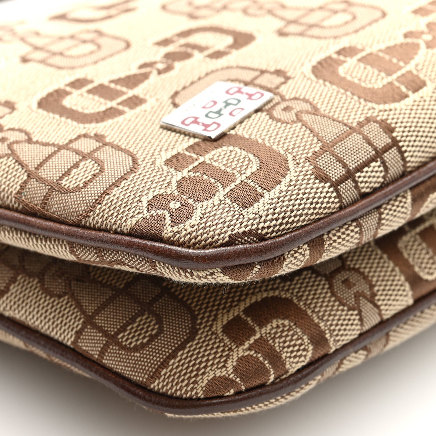 Canvas Horsebit Print Medium Pop Hobo Dark Brown