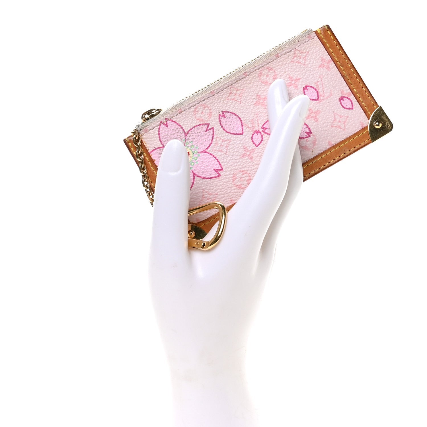 Monogram Cherry Blossom Key Pouch Pink