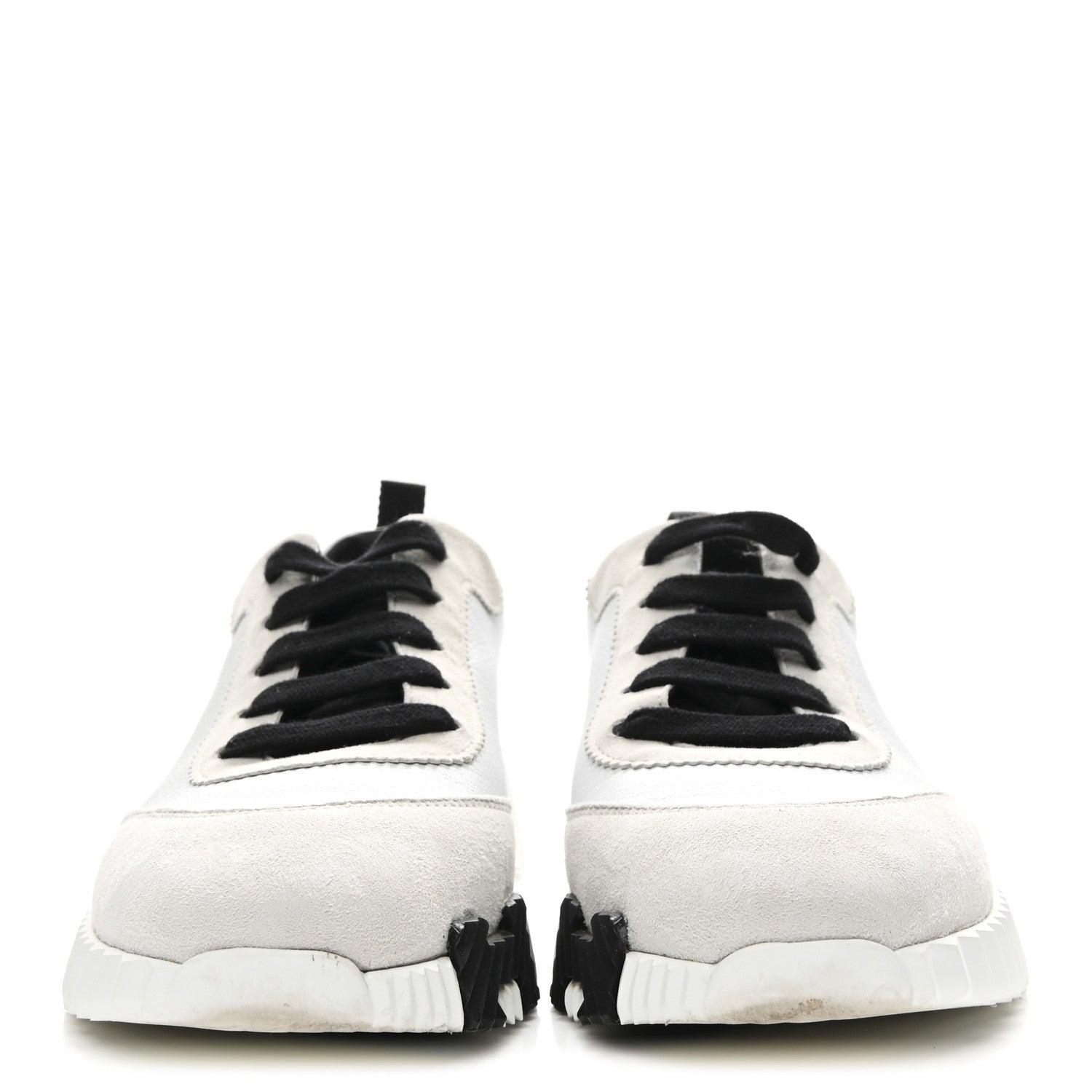 Sport Goatskin Suede Goatskin Bouncing Sneakers 37 White Black
