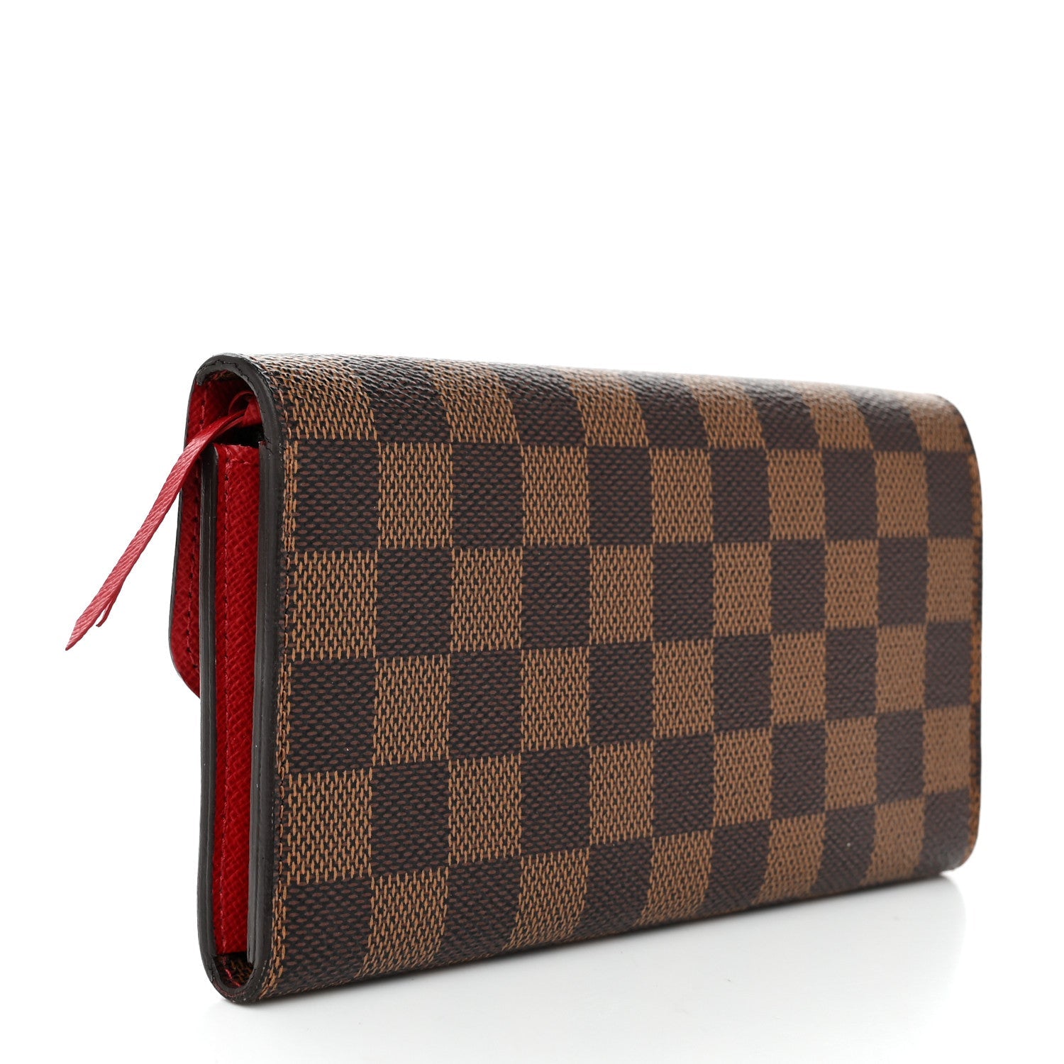 Damier Ebene Emilie Wallet Red