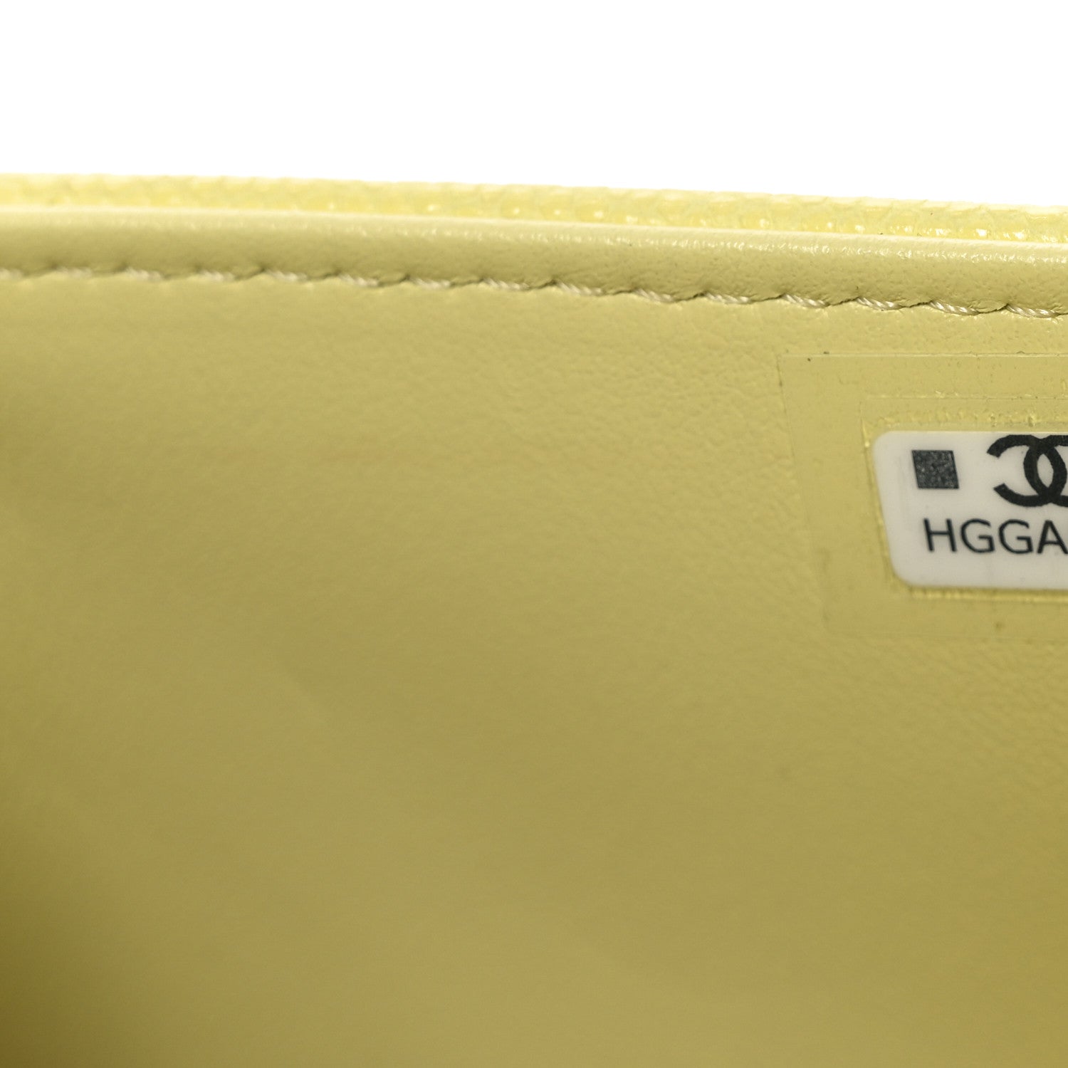 Shiny Caviar Mini Preppy Coco Shoulder Bag Light Yellow