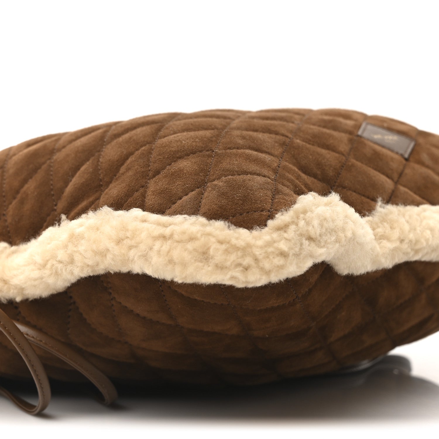 Suede Shearling Quilted Le Pochon Natural Tan
