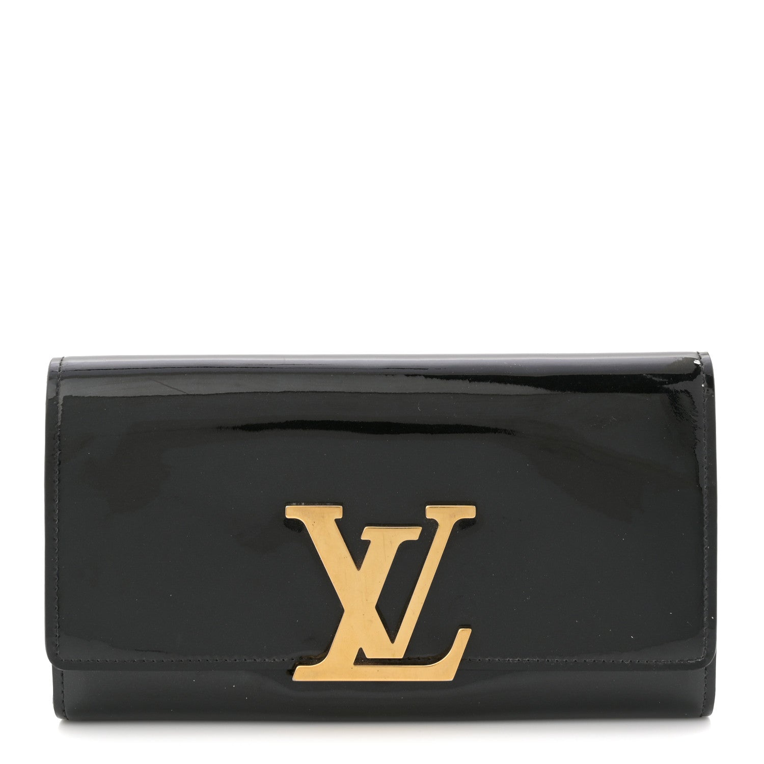 Patent Louise Clutch Black