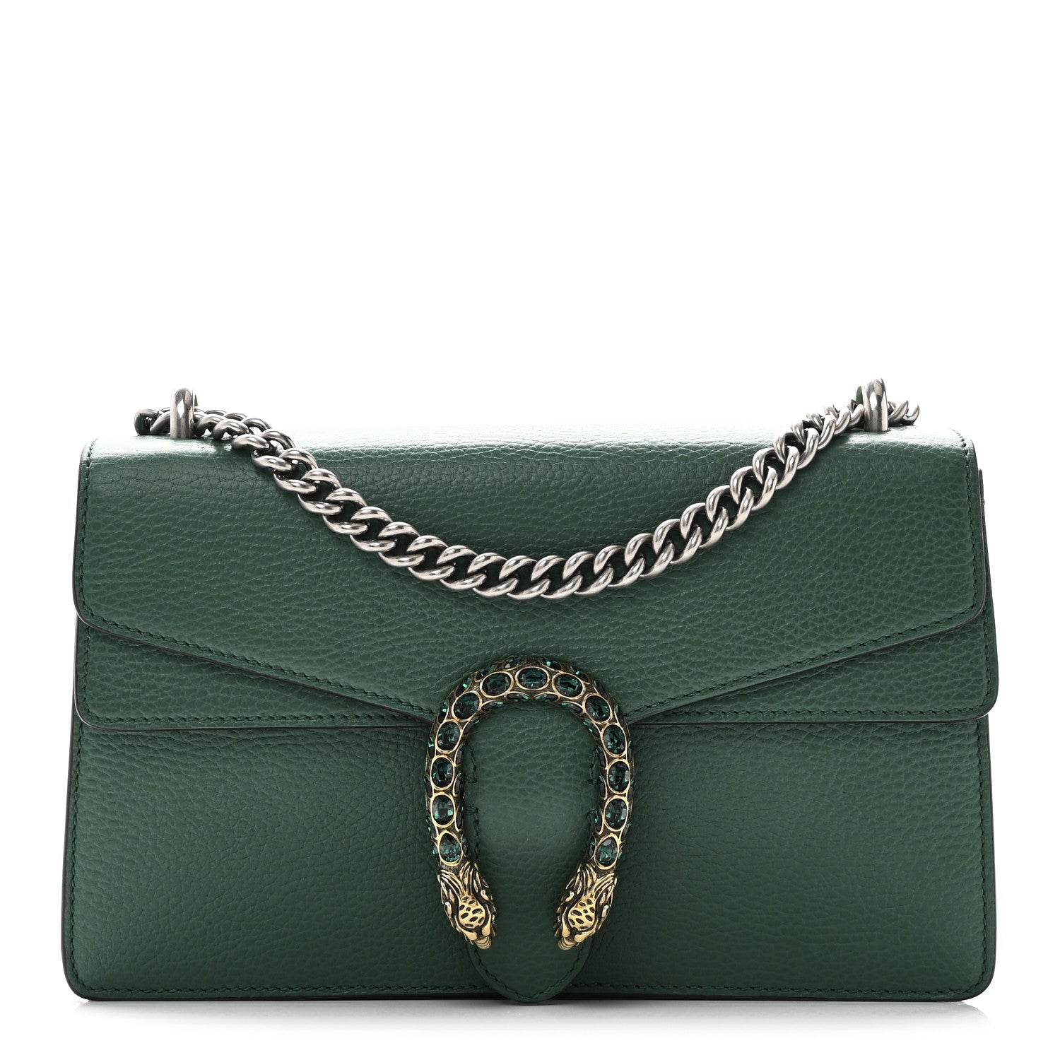 Dollar Calfskin Crystal Small Dionysus Shoulder Bag Emerald