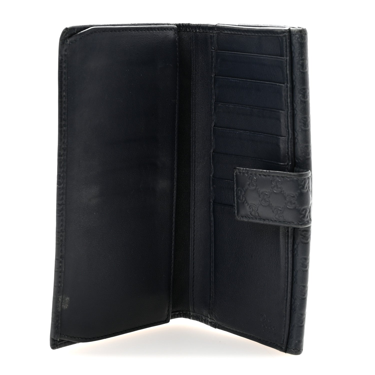 Microguccissima Continental Flap Wallet Navy