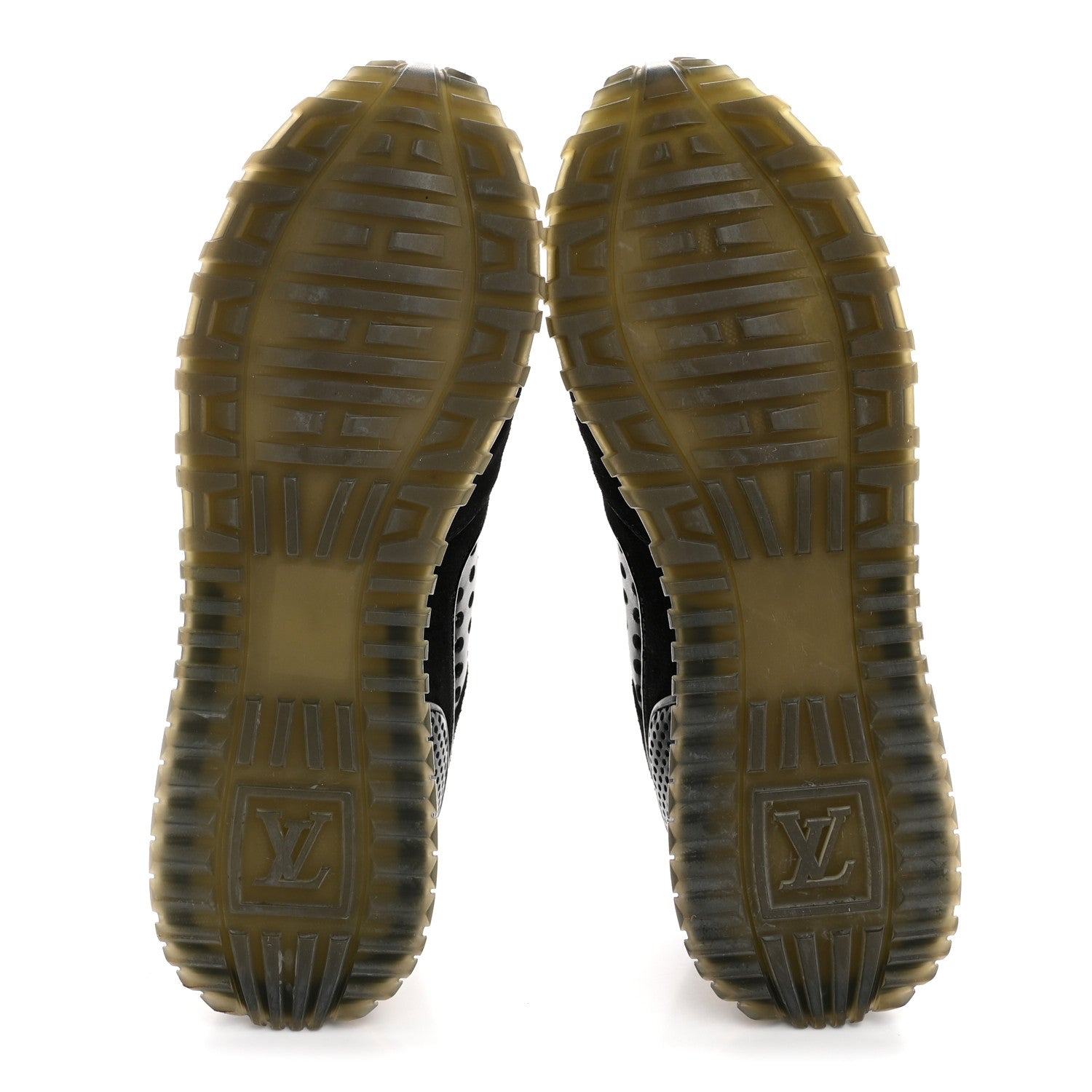 Nubuck Calfskin Perforated Run Away Sneakers 37 Black