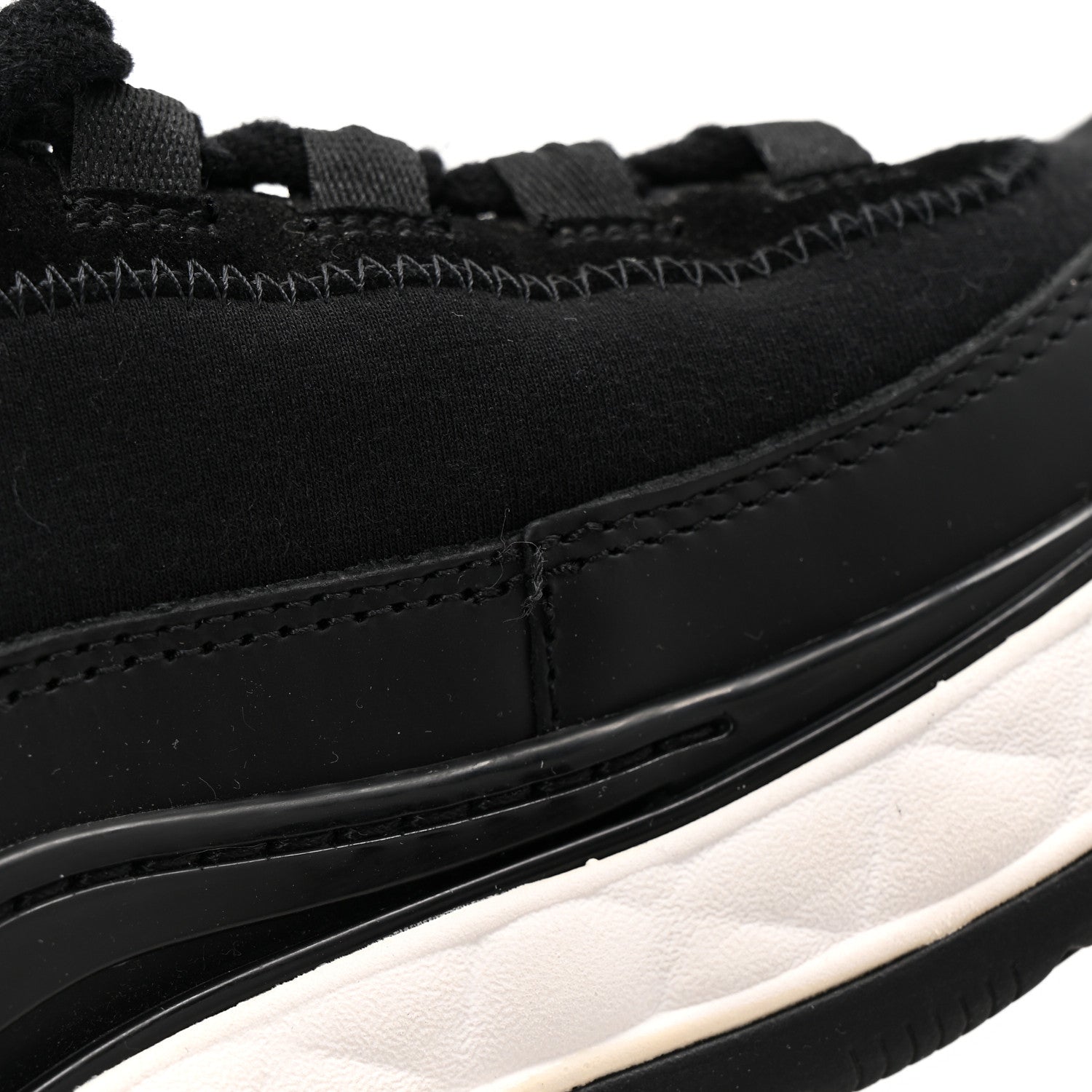 Velvet Calfskin Mixed Fibers CC Sneakers 36 Black