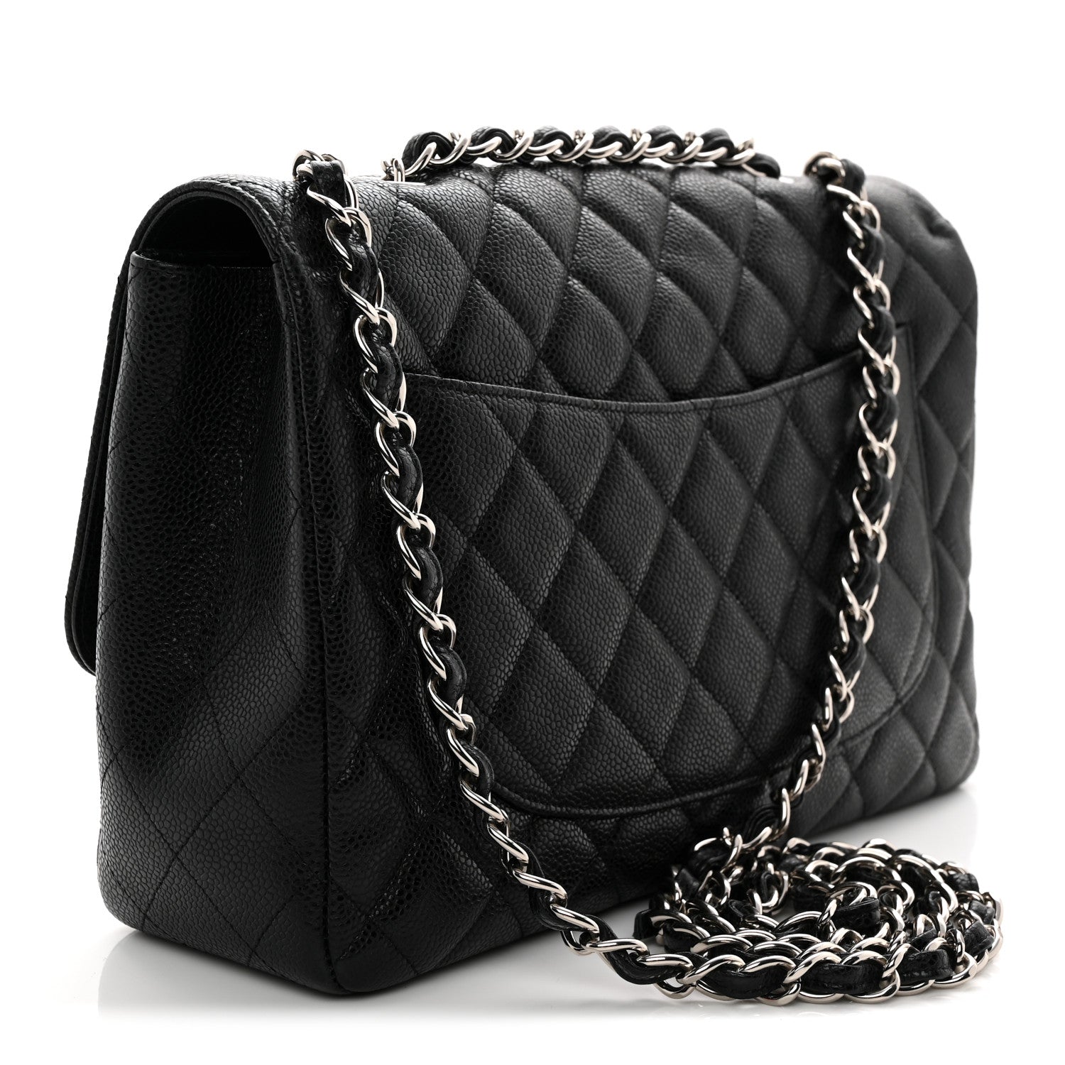 Caviar Quilted Jumbo Single Flap Black
