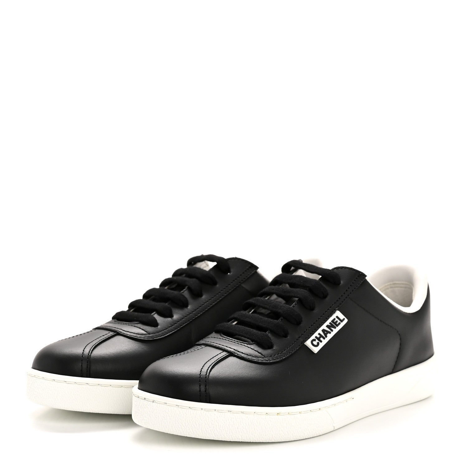 Calfskin CC Womens Sneakers 36 Black