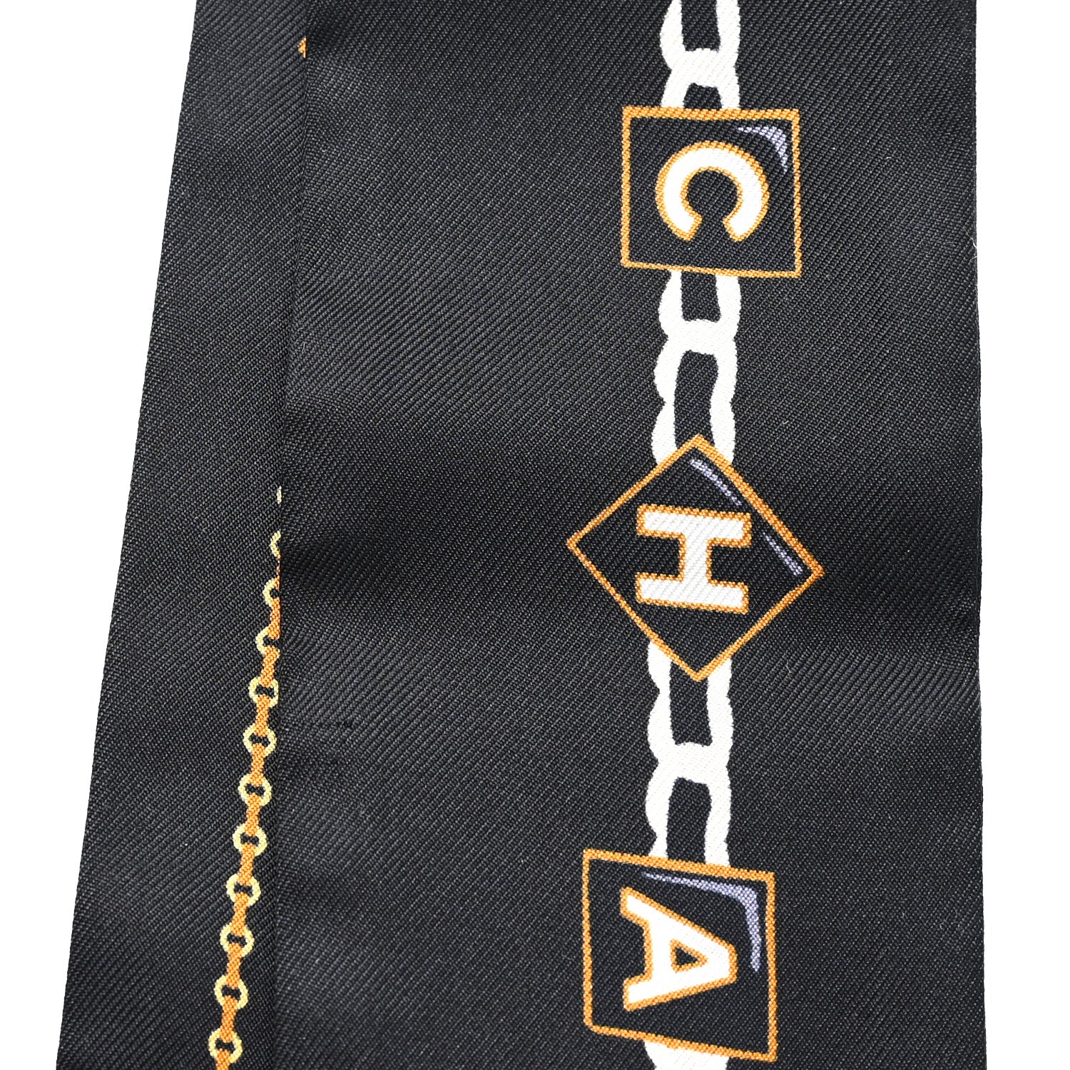 Silk CC Chain Slim Bandeau Black Gold
