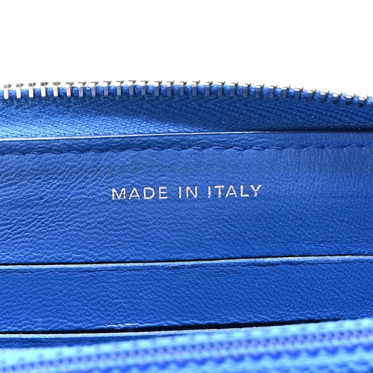 Lambskin Quilted CC Crossing Small Zip Around Wallet Blue