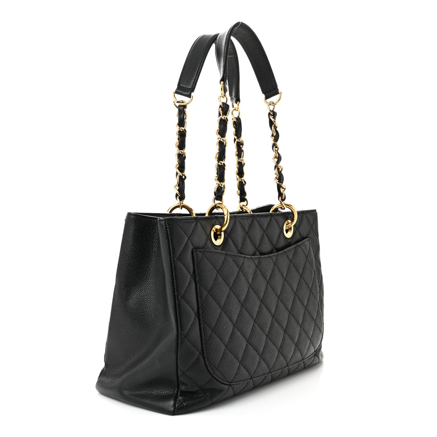 Caviar Quilted Grand Shopping Tote GST Black