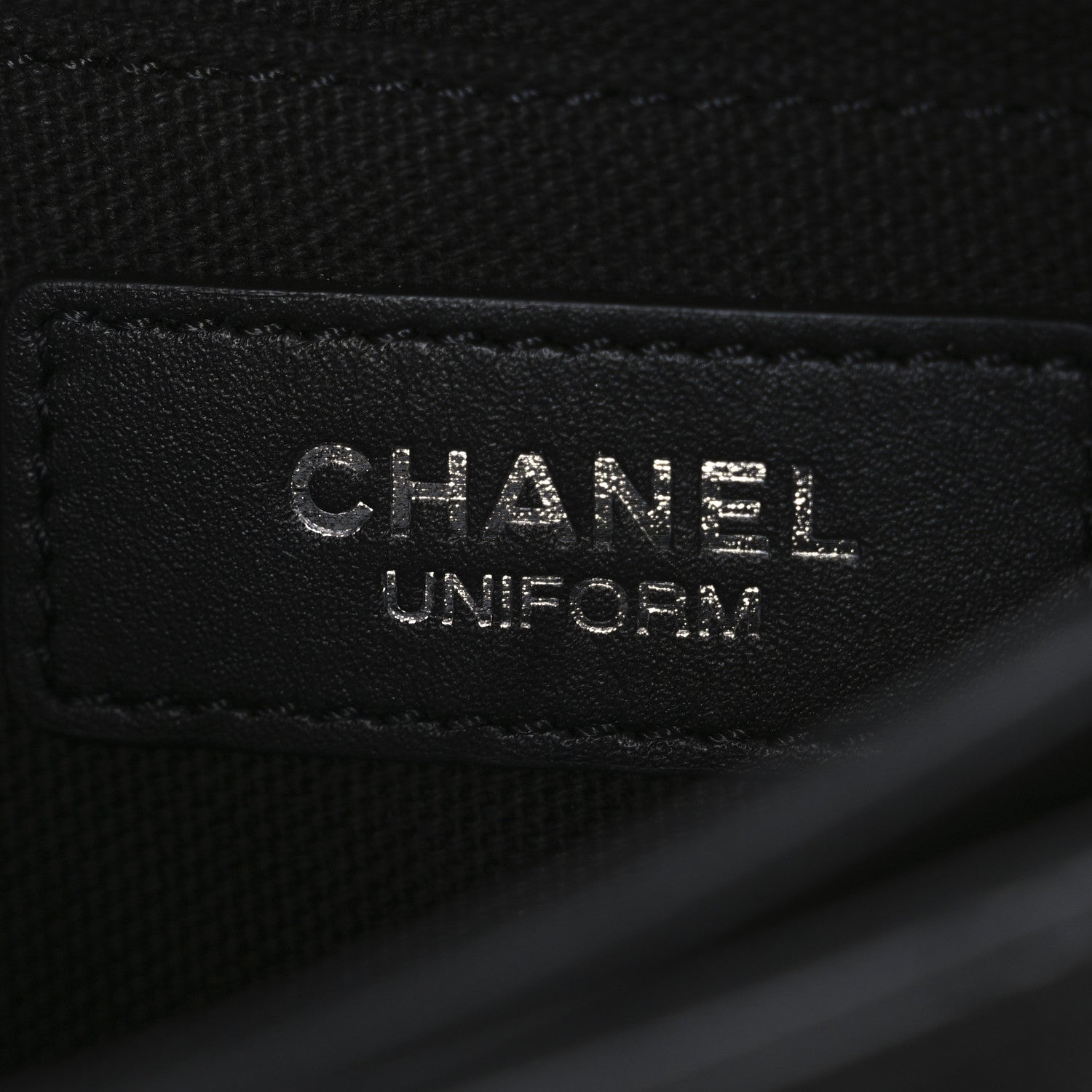 Calfskin Quilted CC Uniform Flap Belt Bag Black