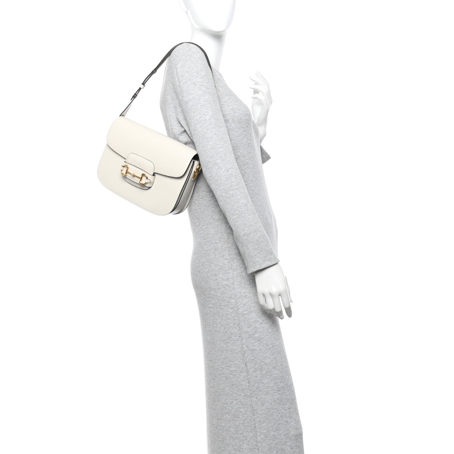 Azalea Calfskin Horsebit 1955 Shoulder Bag Mystic White