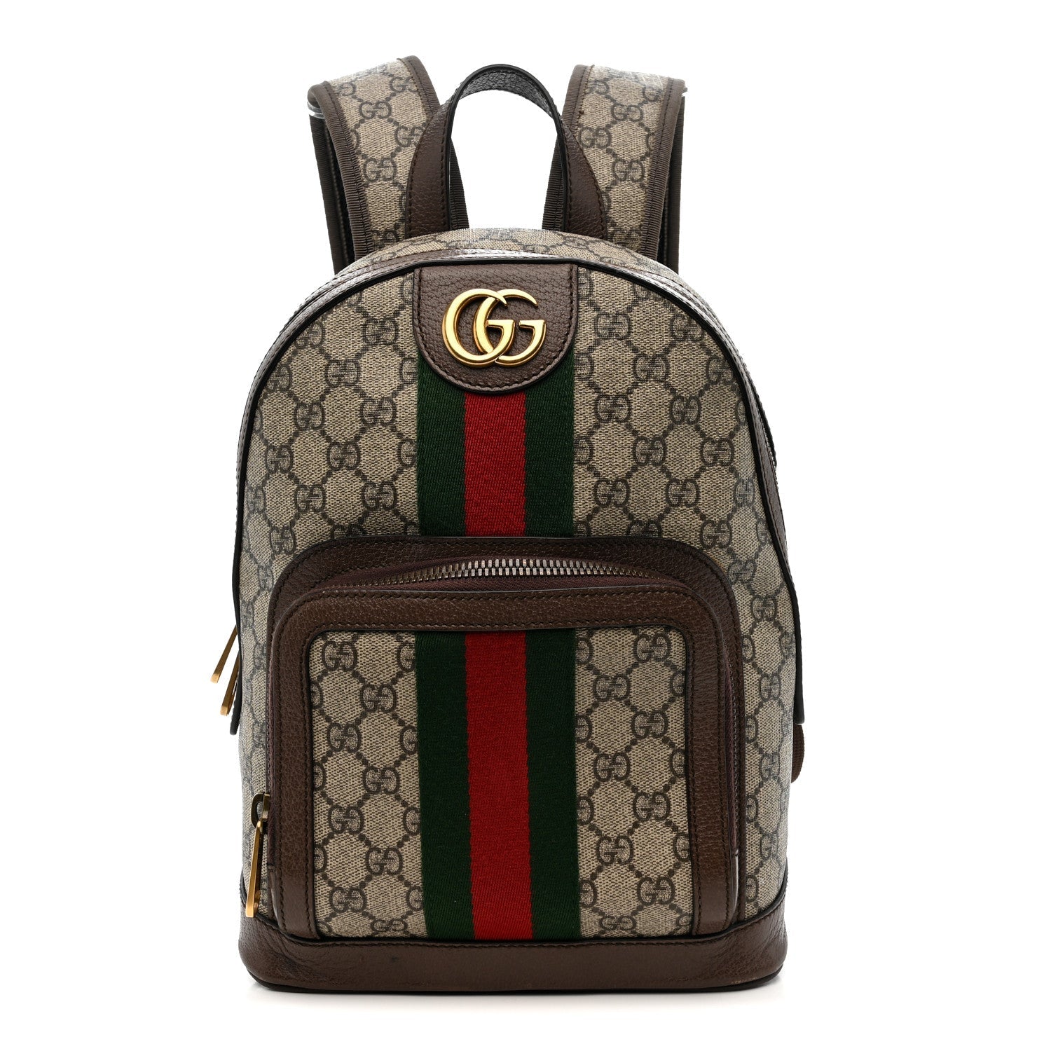GG Supreme Monogram Calfskin Web Small Ophidia Day Backpack Beige Ebony New Acero