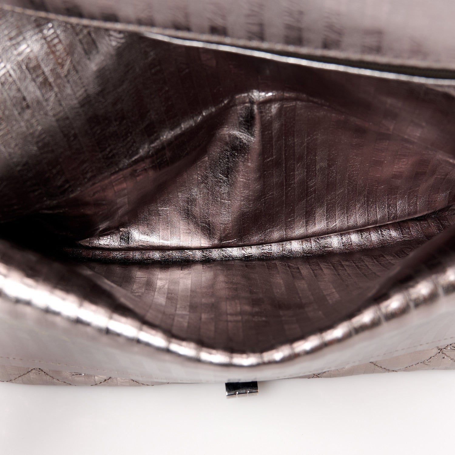 Metallic Calfskin Striped 2.55 Reissue 227 Silver