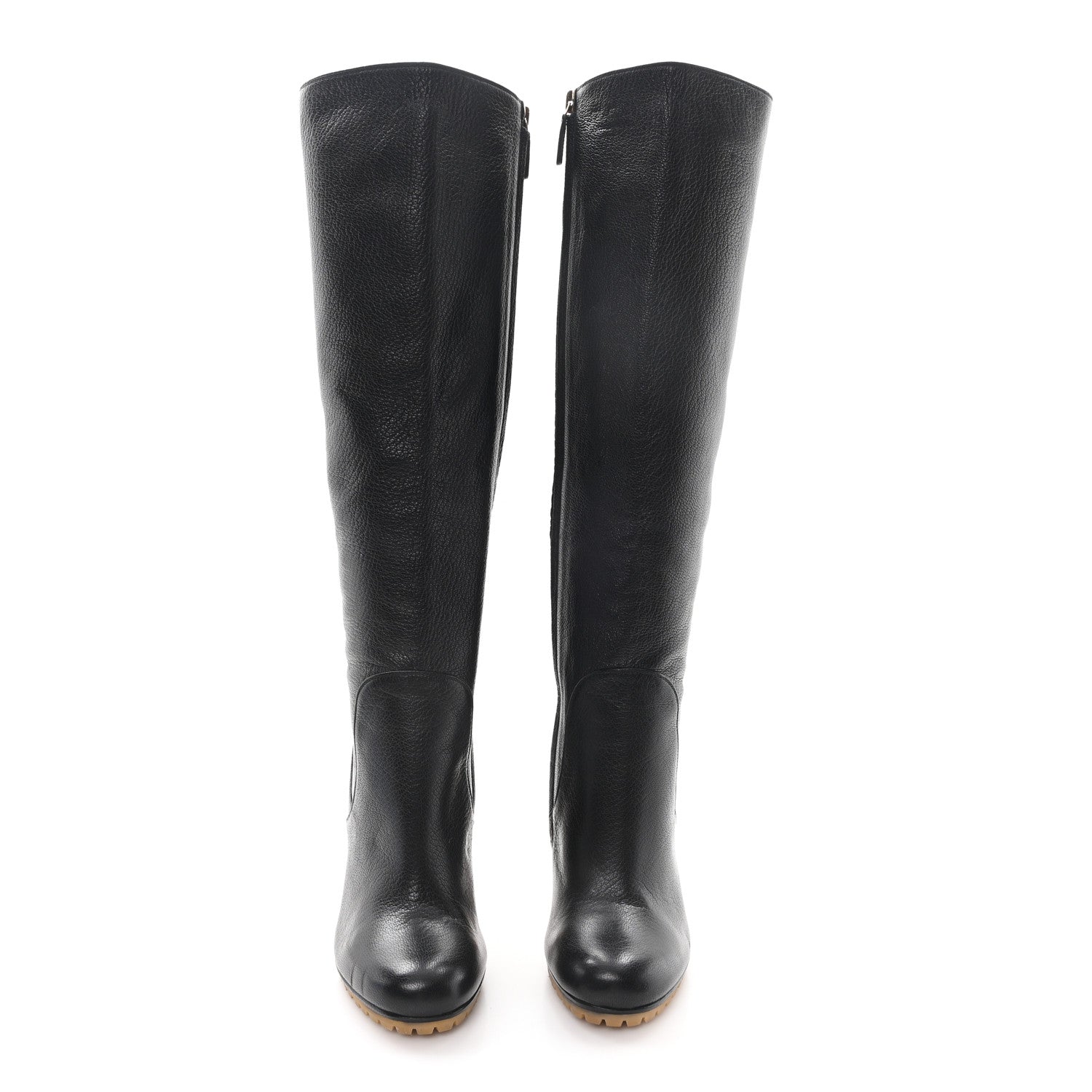 Calfskin Edith Knee High Boots 36.5 Black