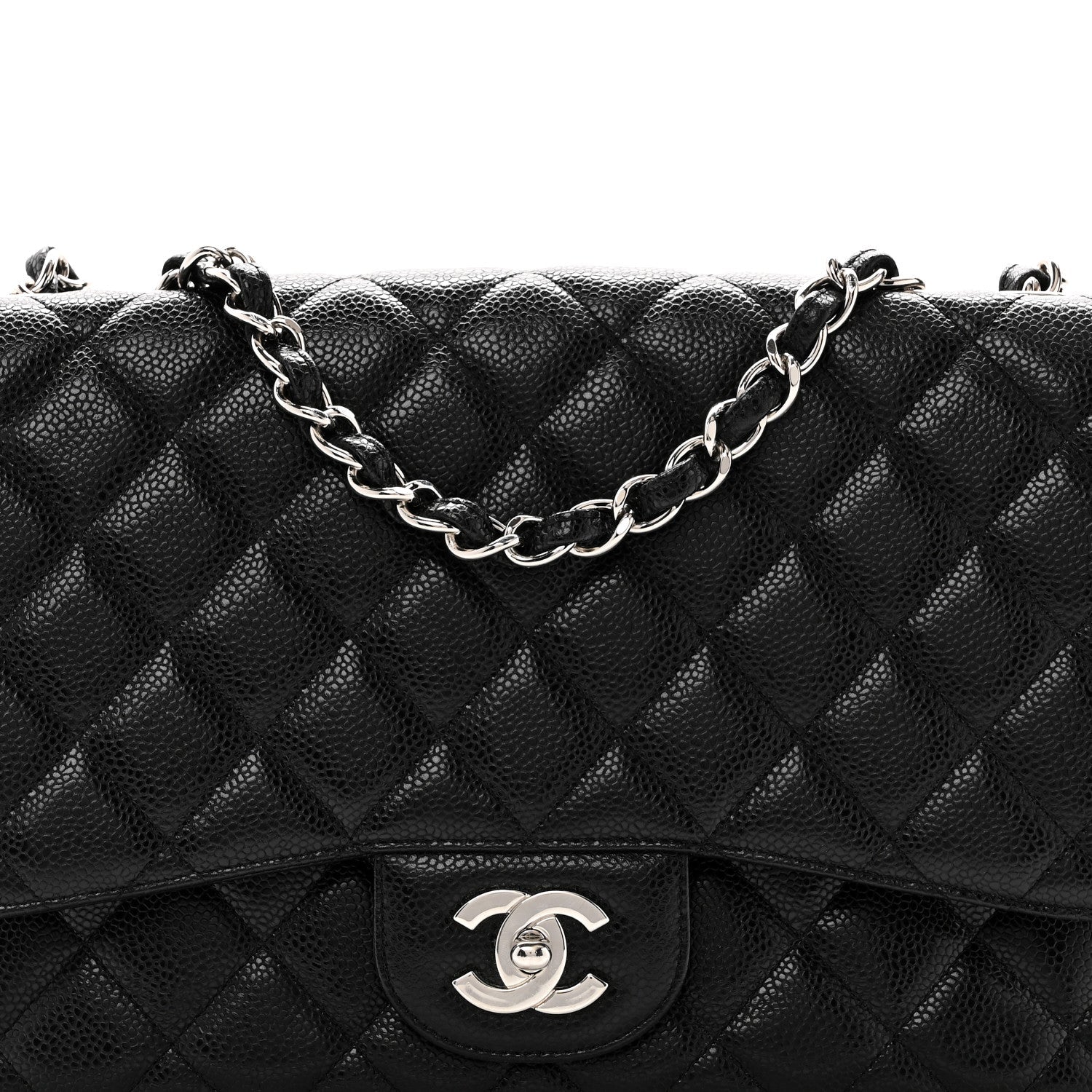 Caviar Quilted Jumbo Single Flap Black