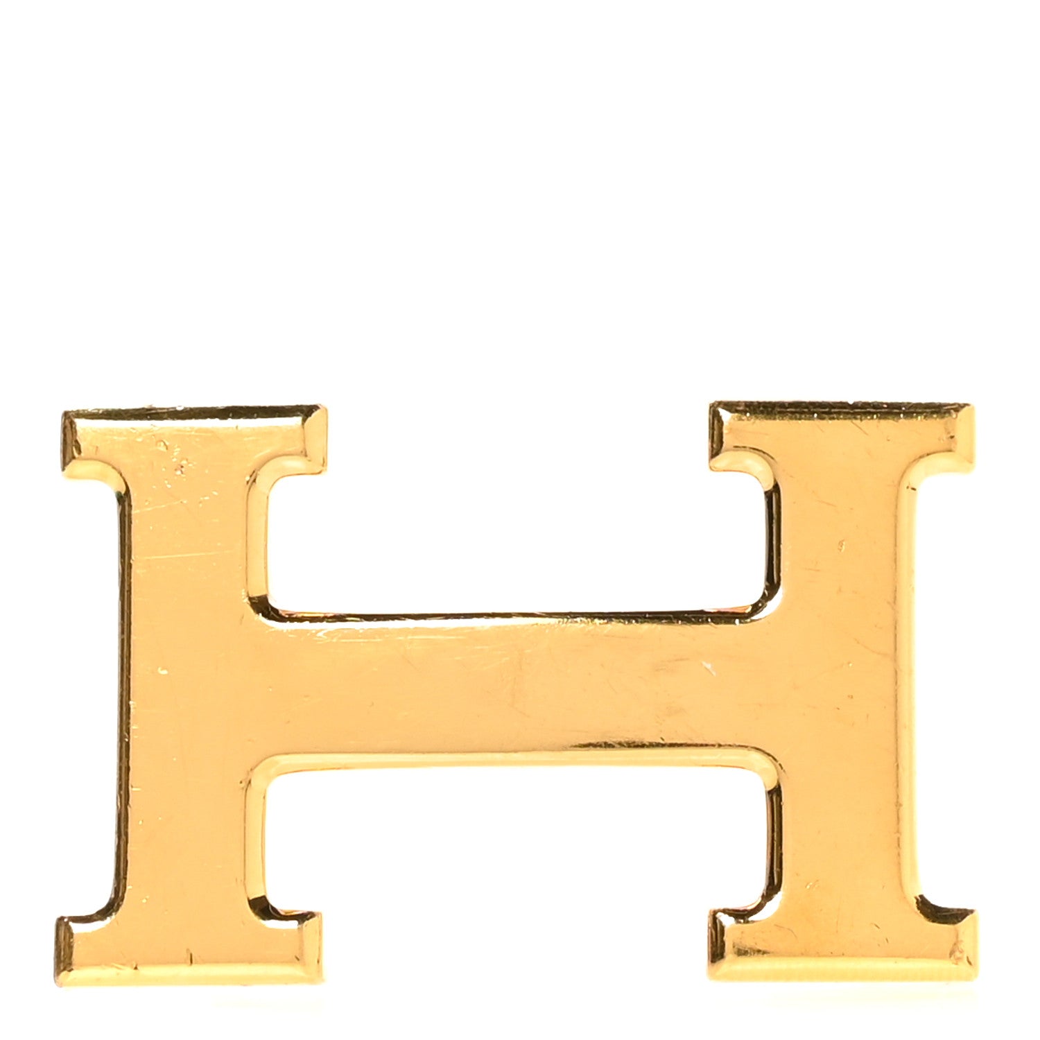 Polished 32mm H Belt Buckle Gold