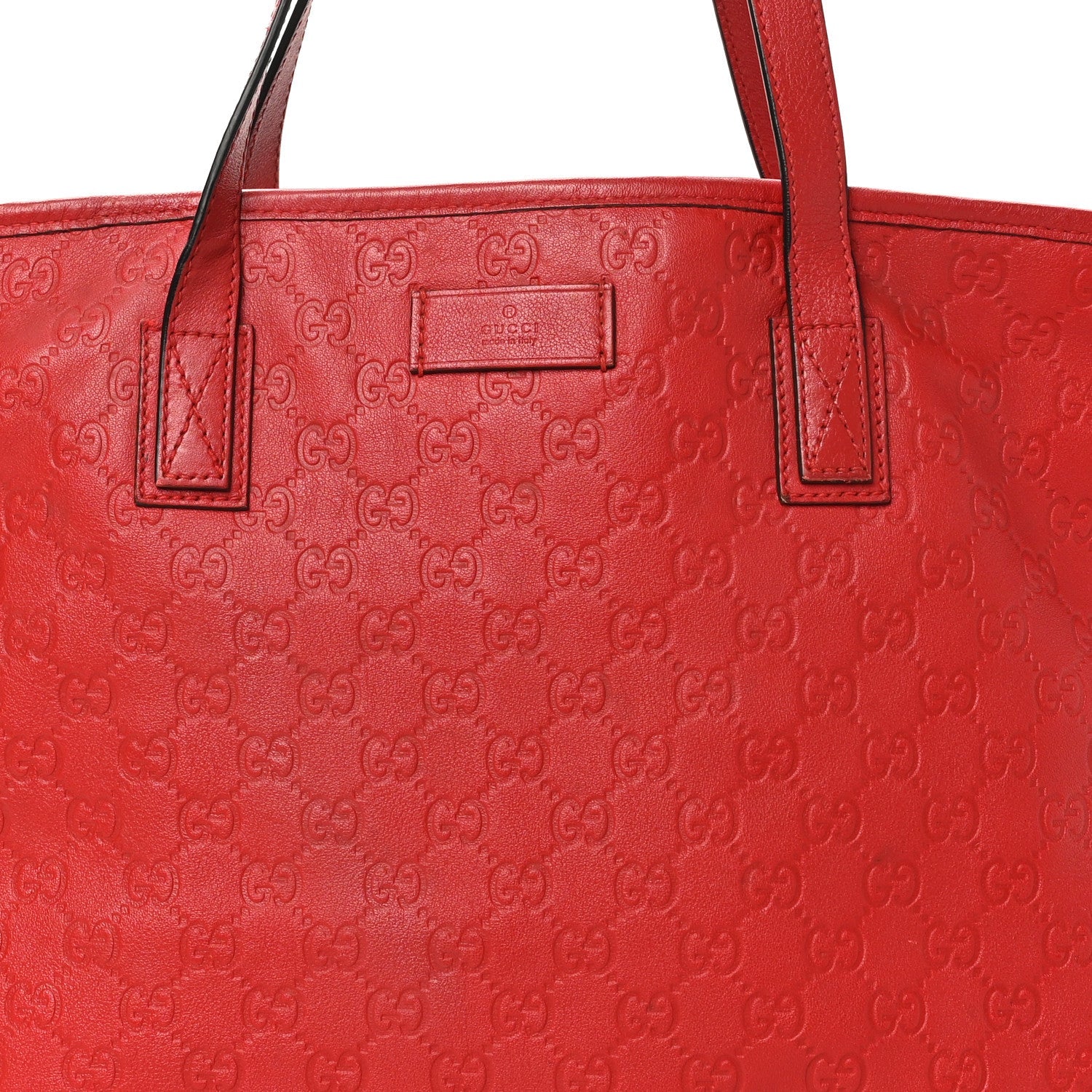 Guccissima Large Zippered Shopping Tote Red