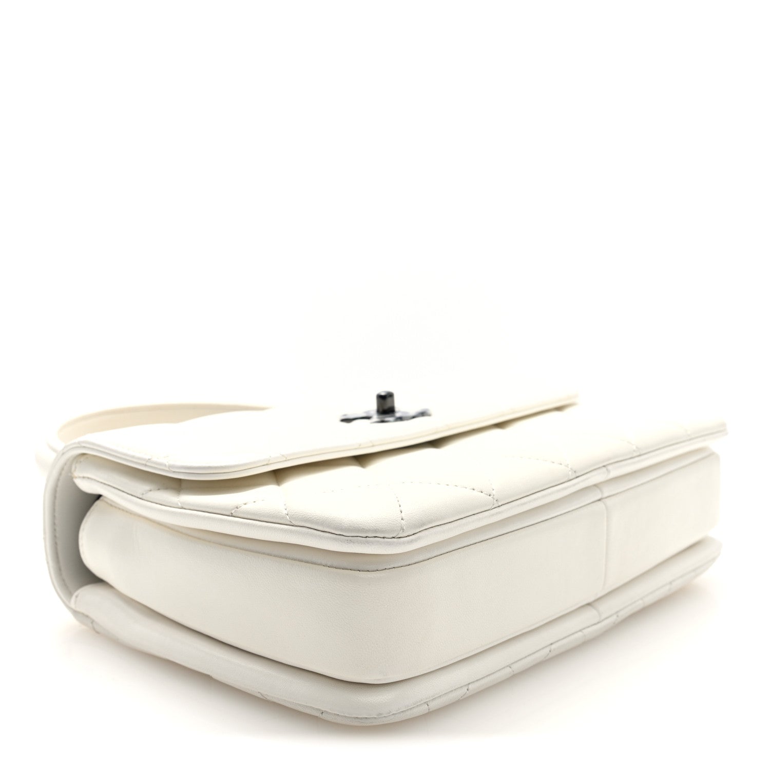 Lambskin Quilted Small Trendy CC Dual Handle Flap Bag White