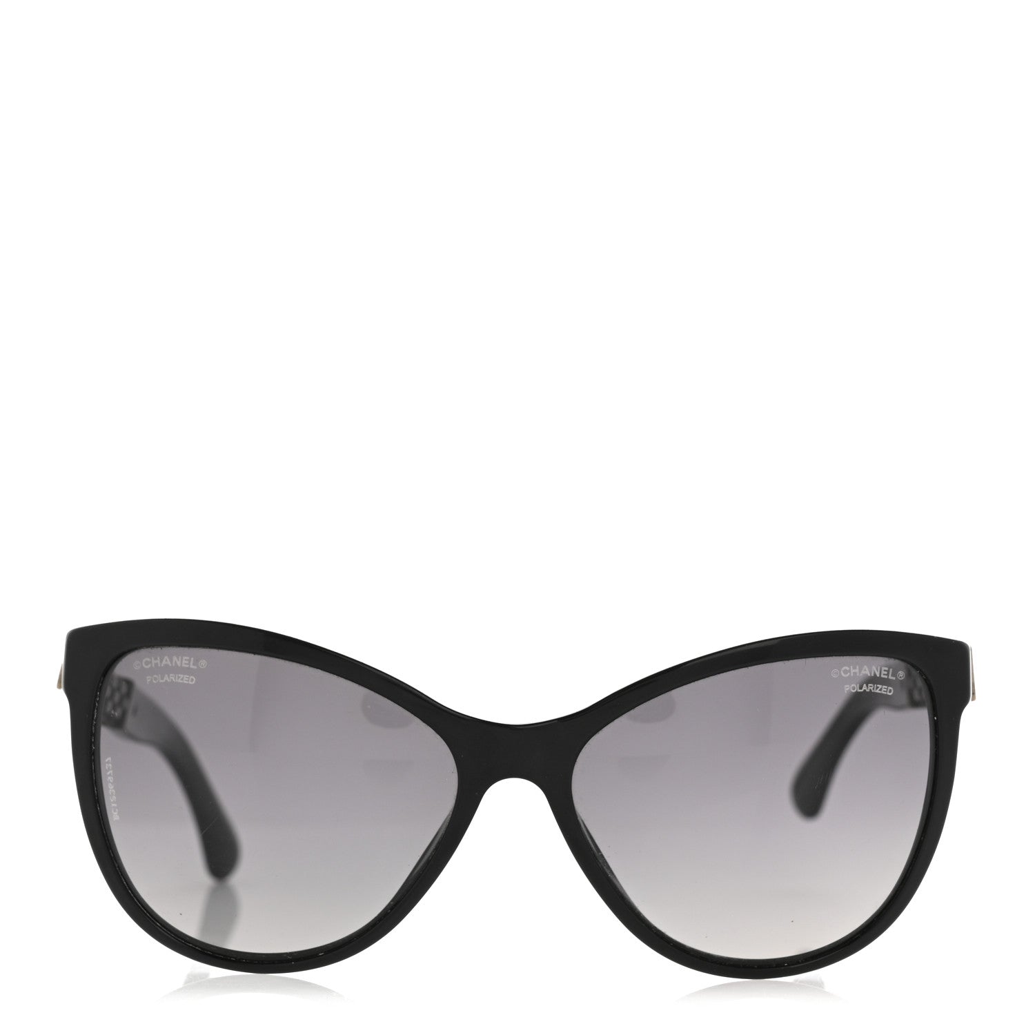 Acetate Polarized Cat Eye Chain Sunglasses 5326 Black