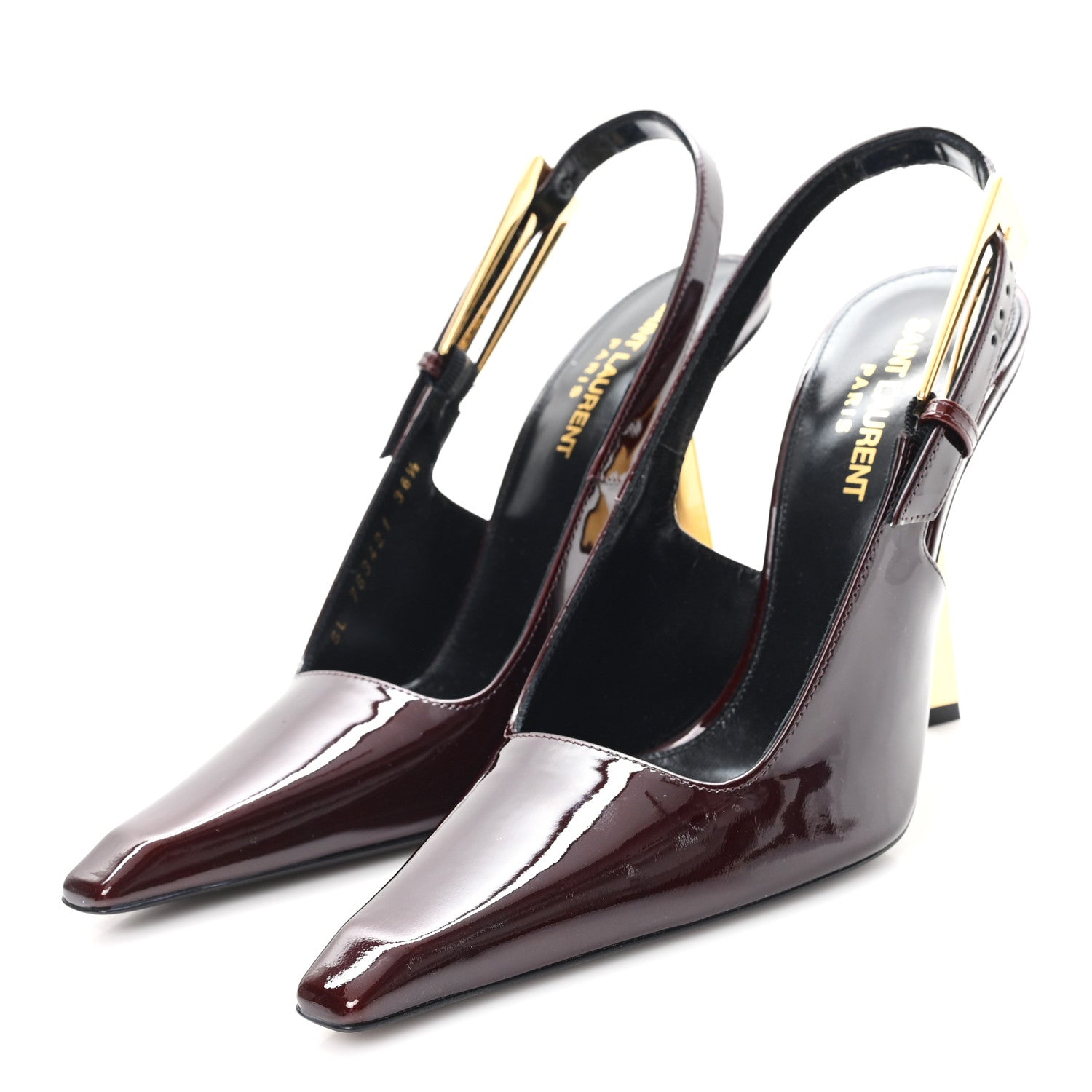 Vernice Gloss Lee 110 Slingback Pumps 36.5 Marron Glacé