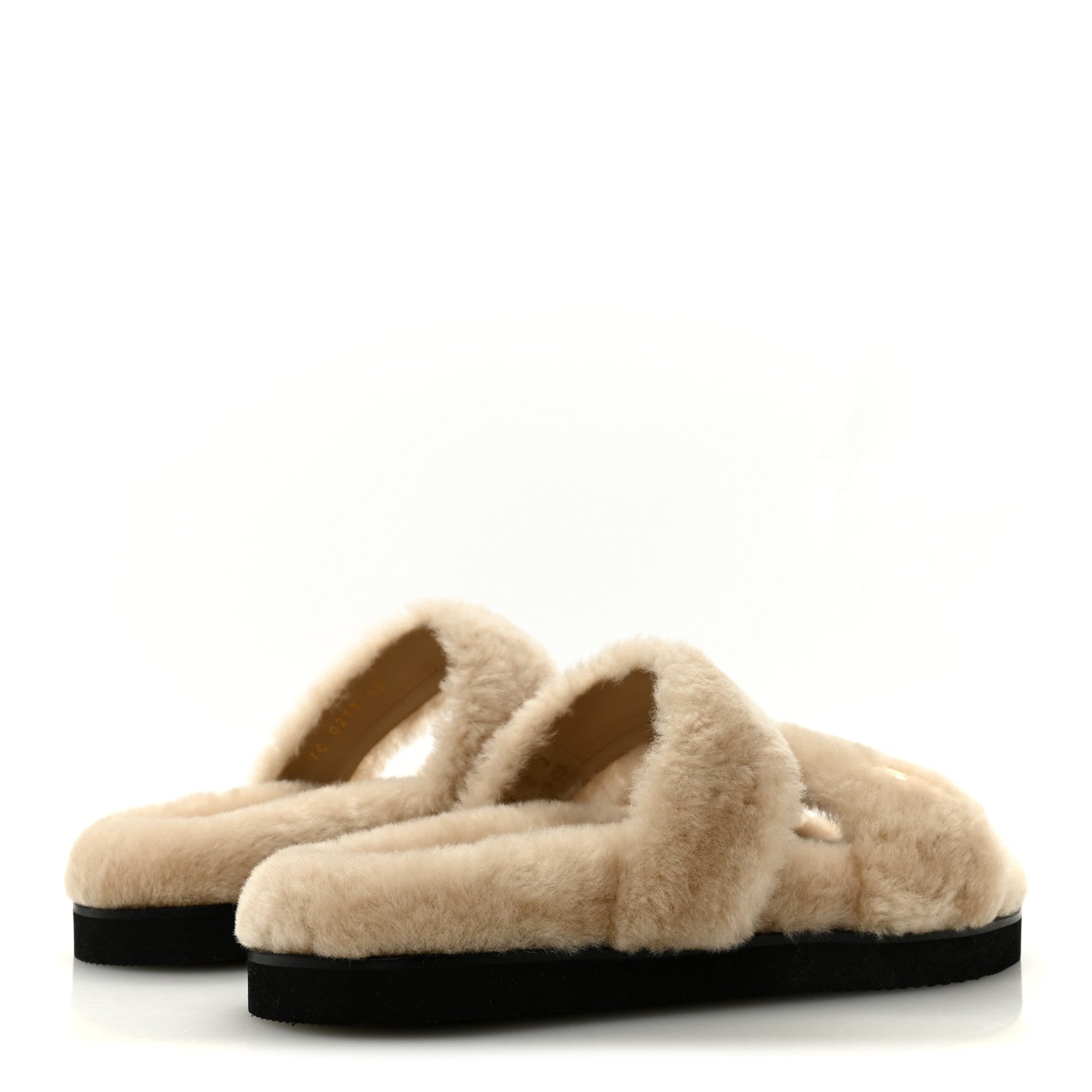 Shearling LV Sunset Flat Comfort Mule 40 Beige