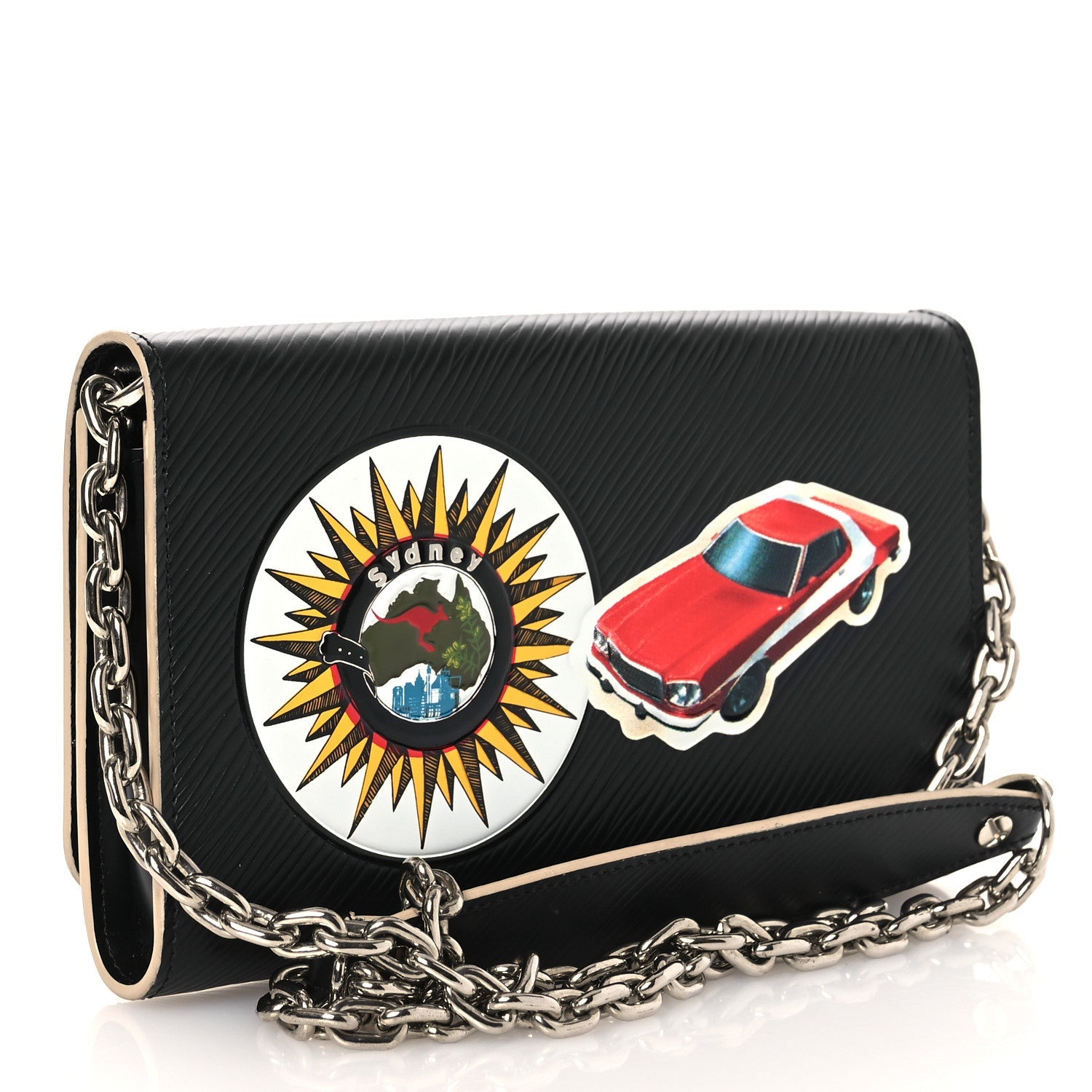 Epi World Tour Twist Chain Wallet Black