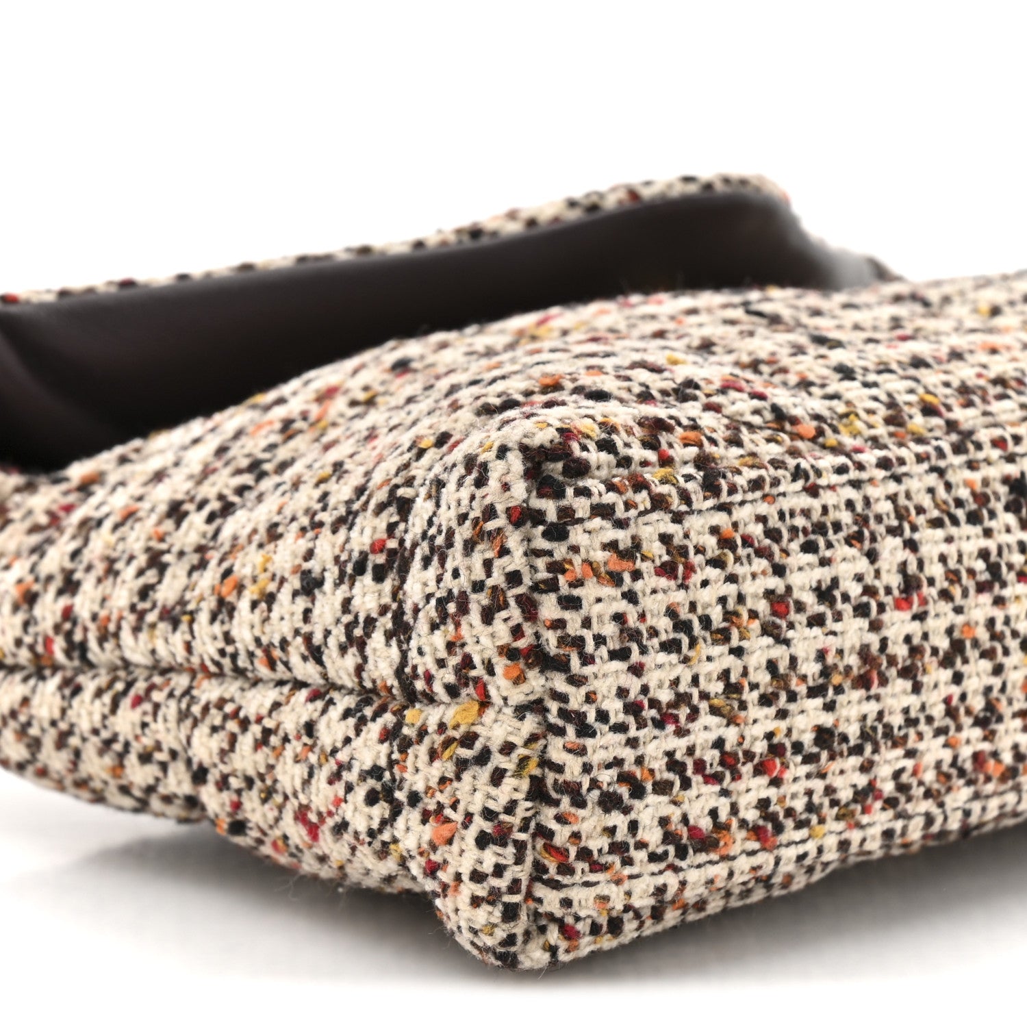 Tweed Quilted Loulou Puffer Monogram Pouch Clutch Beige Umber Multicolor
