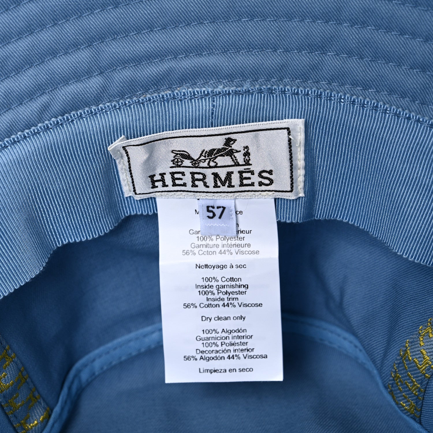Washed Cotton Calvi Bucket Hat 57 Bleu Faience