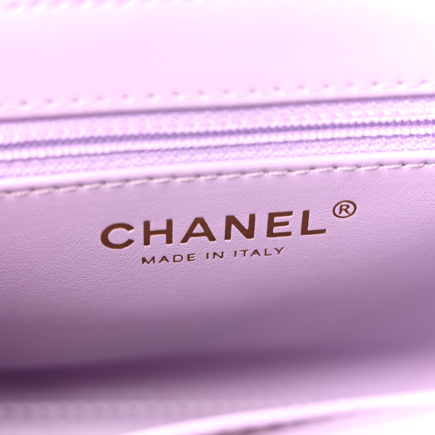 Shiny Aged Calfskin Quilted Nano Kelly Shopper Lilac